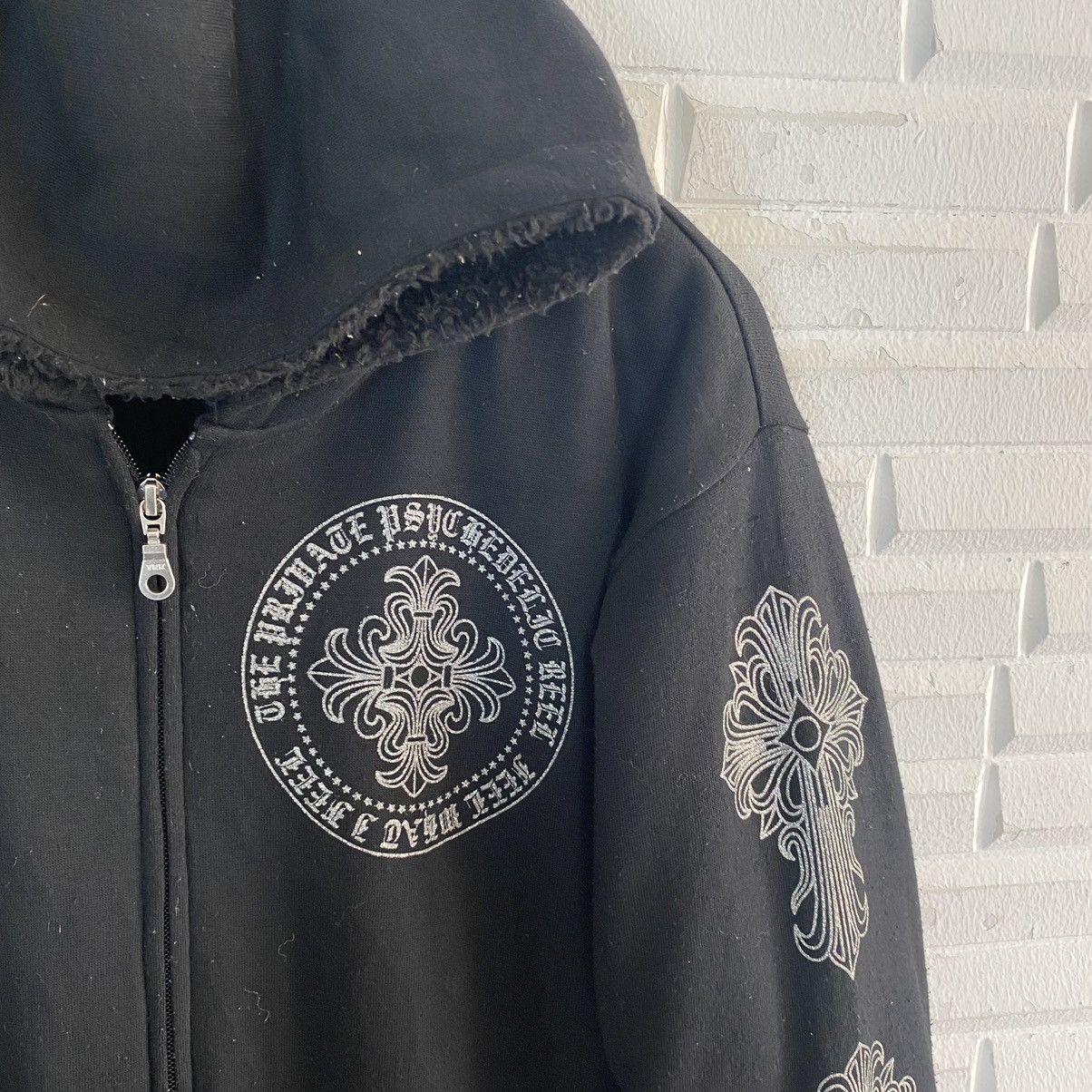 Japanese Brand JAPANESE BRAND INSPIRED CHROME HEARTS FLEECE LINING HOODIE Size US L / EU 52-54 / 3 - 7 Thumbnail