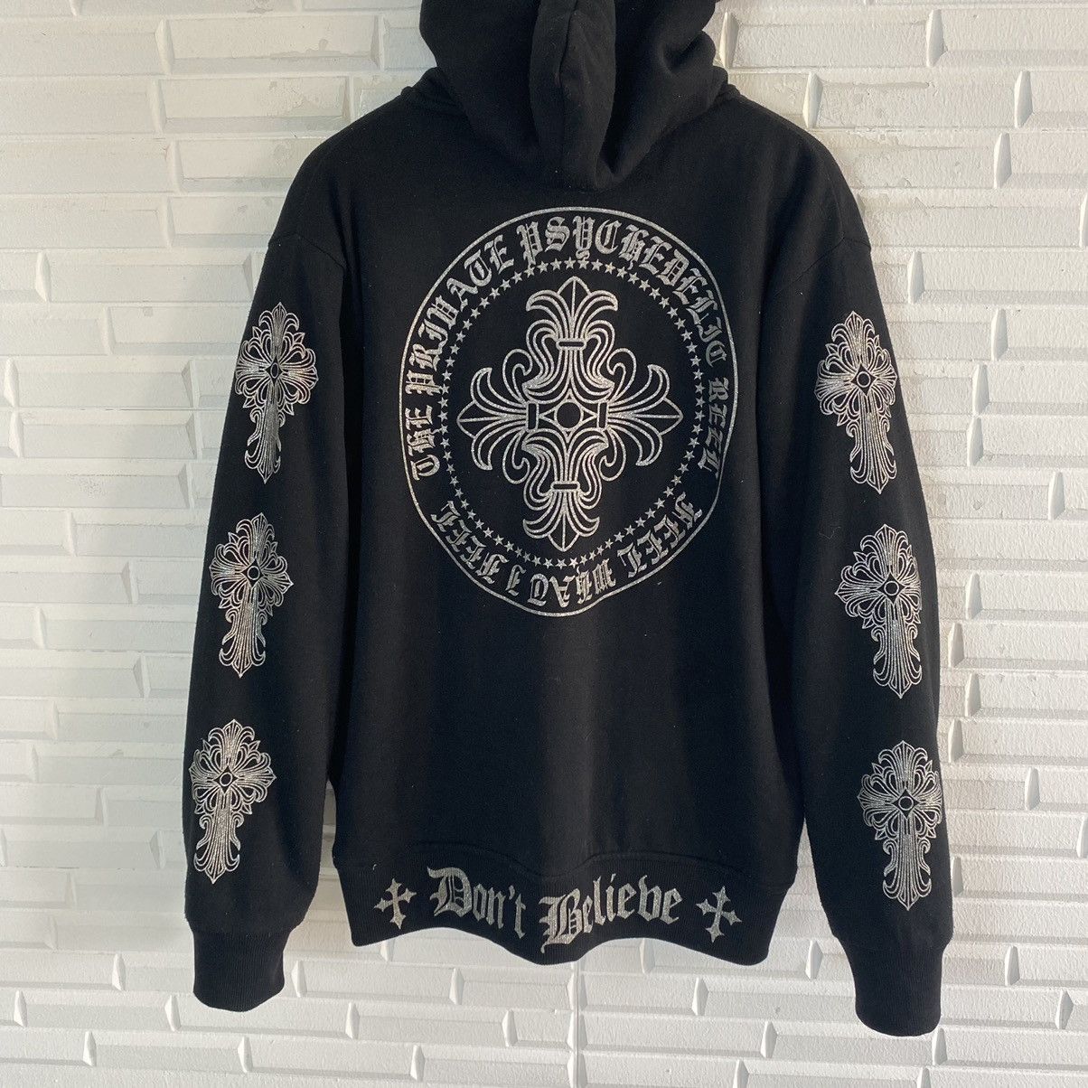 Japanese Brand JAPANESE BRAND INSPIRED CHROME HEARTS FLEECE LINING HOODIE Size US L / EU 52-54 / 3 - 8 Thumbnail