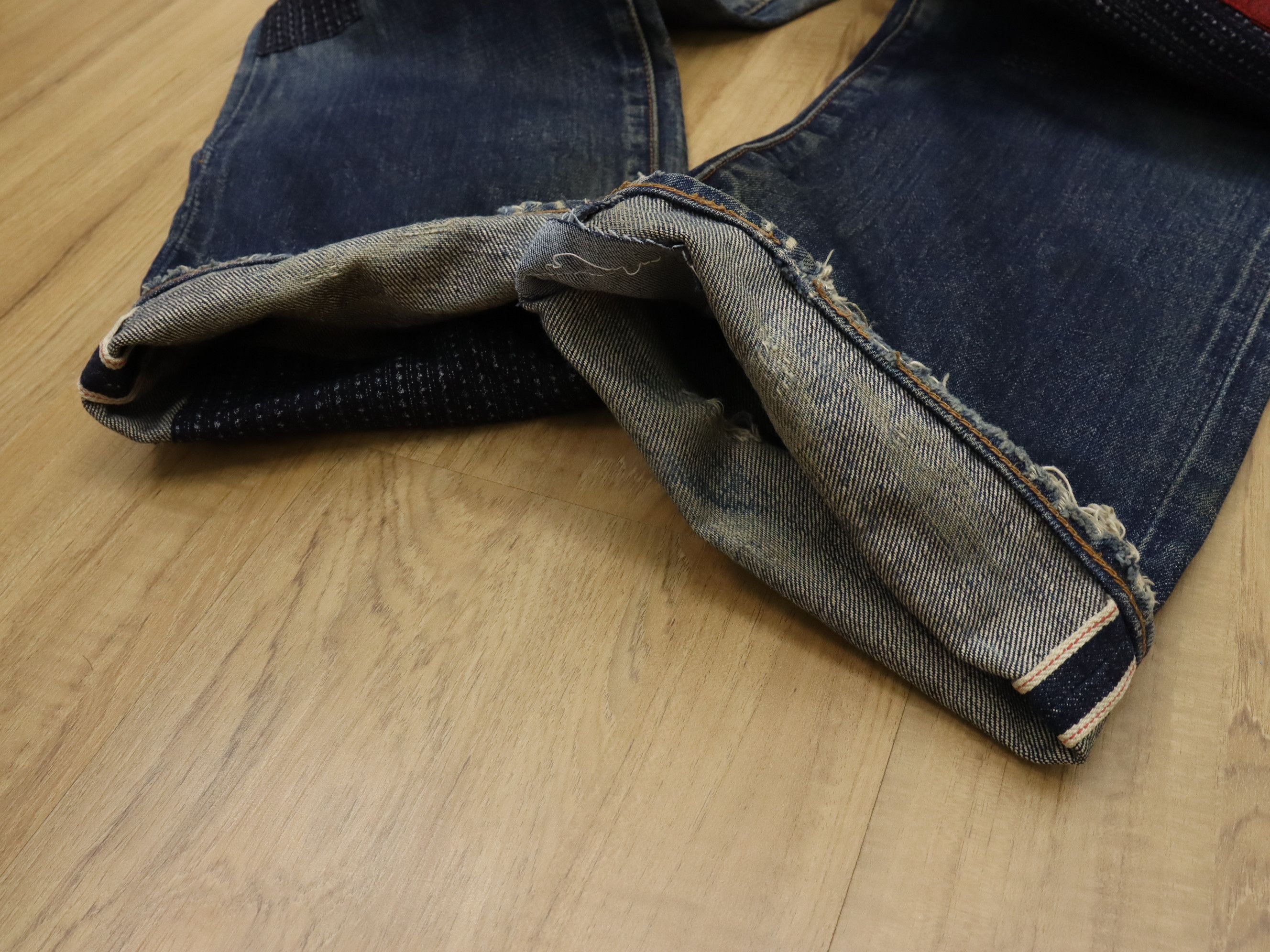Levi's LVC 502-XX (Big E) 1992 Vtg. Selvedge Patchwork Destroyed Size US 30 / EU 46 - 23 Thumbnail
