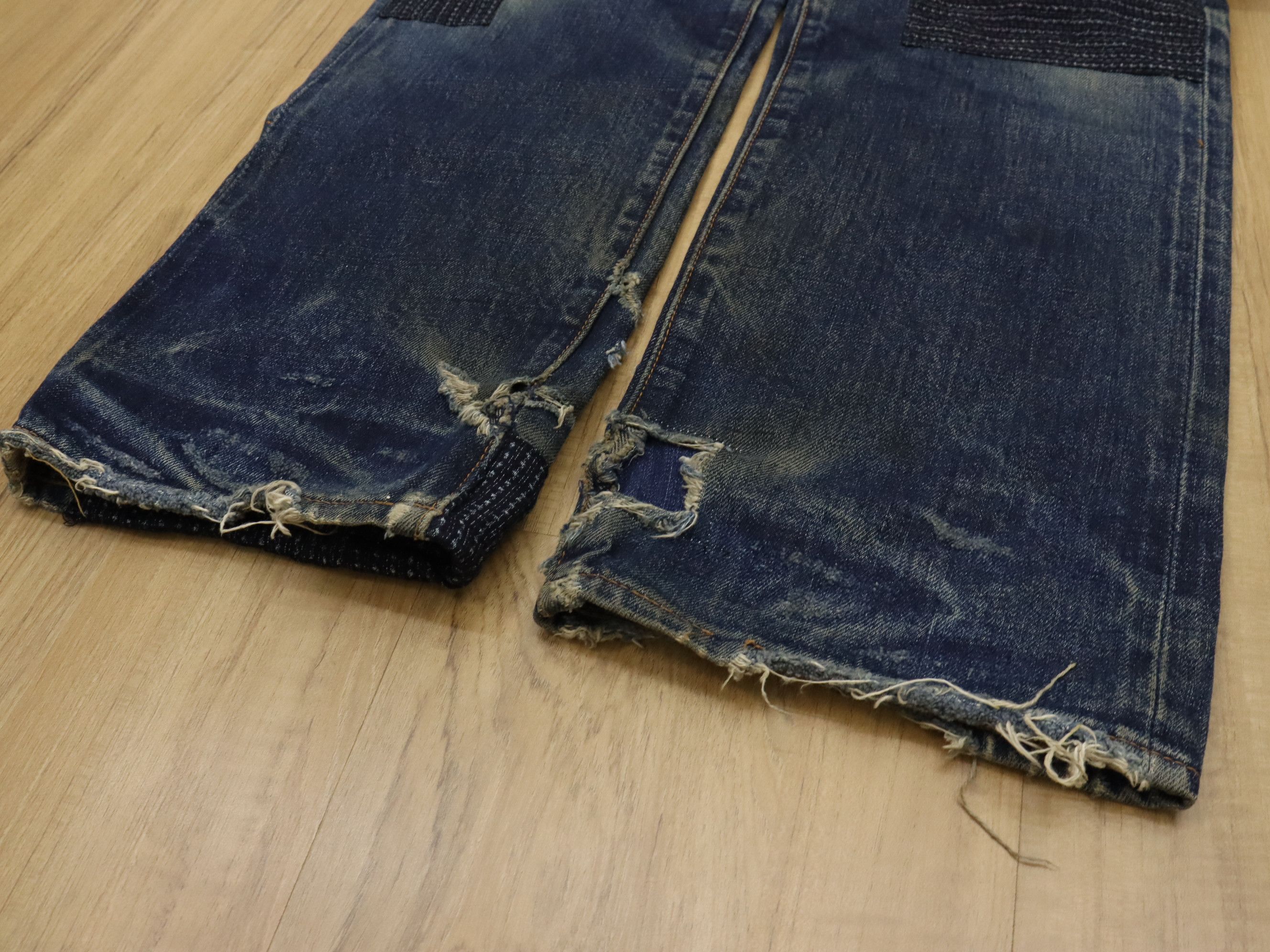 Levi's LVC 502-XX (Big E) 1992 Vtg. Selvedge Patchwork Destroyed Size US 30 / EU 46 - 22 Thumbnail