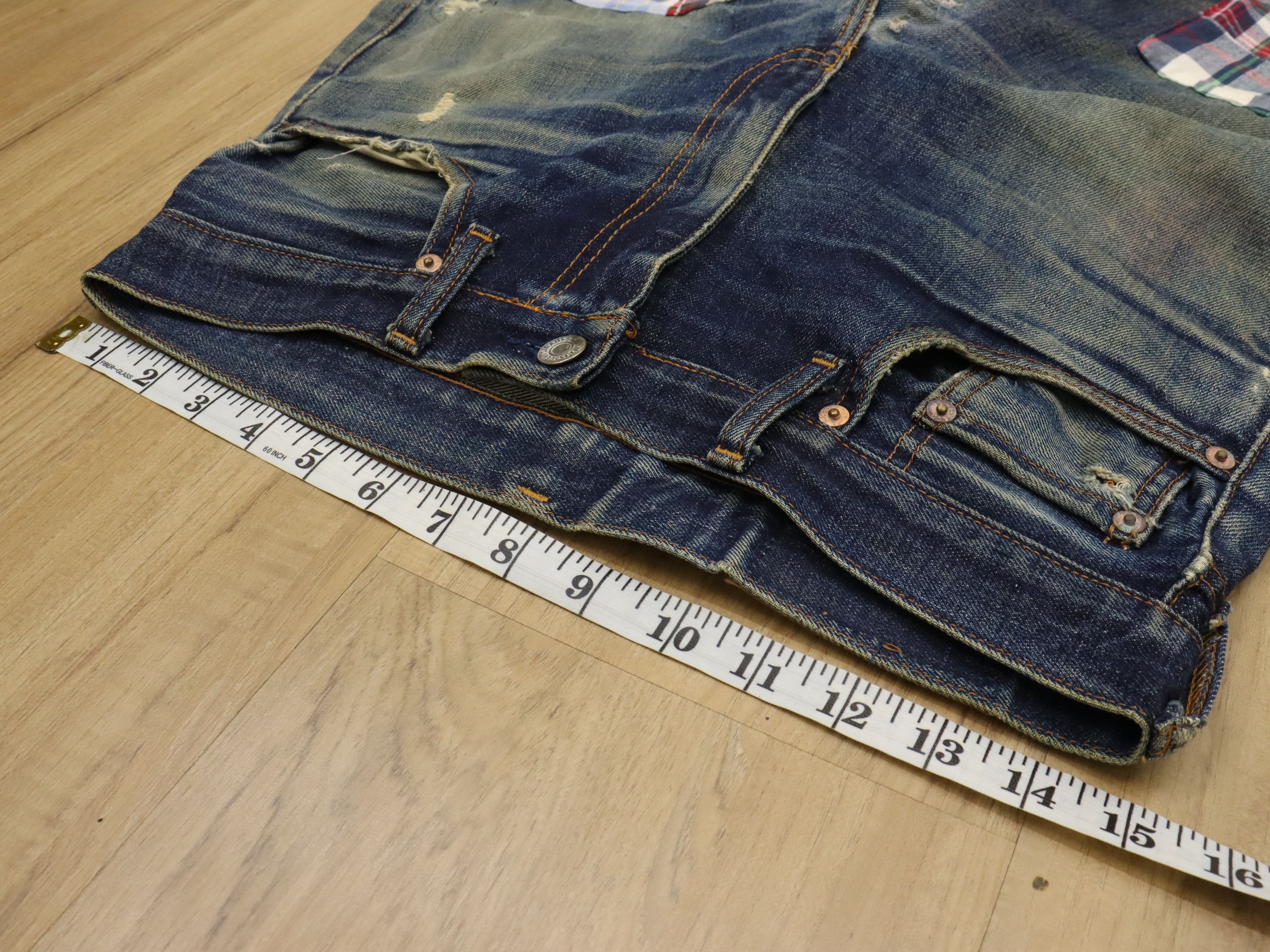 Levi's LVC 502-XX (Big E) 1992 Vtg. Selvedge Patchwork Destroyed Size US 30 / EU 46 - 24 Thumbnail