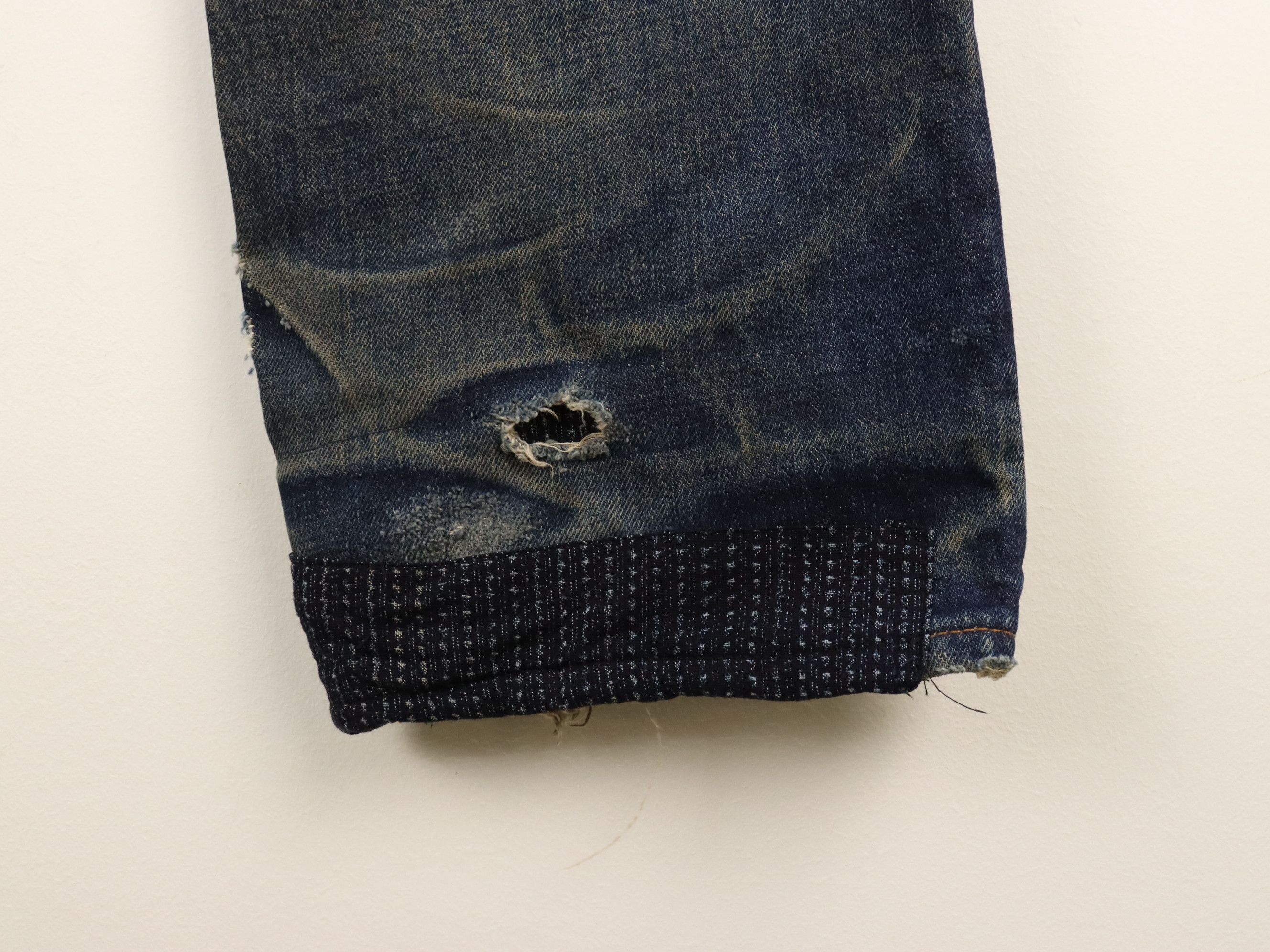 Levi's LVC 502-XX (Big E) 1992 Vtg. Selvedge Patchwork Destroyed Size US 30 / EU 46 - 16 Thumbnail