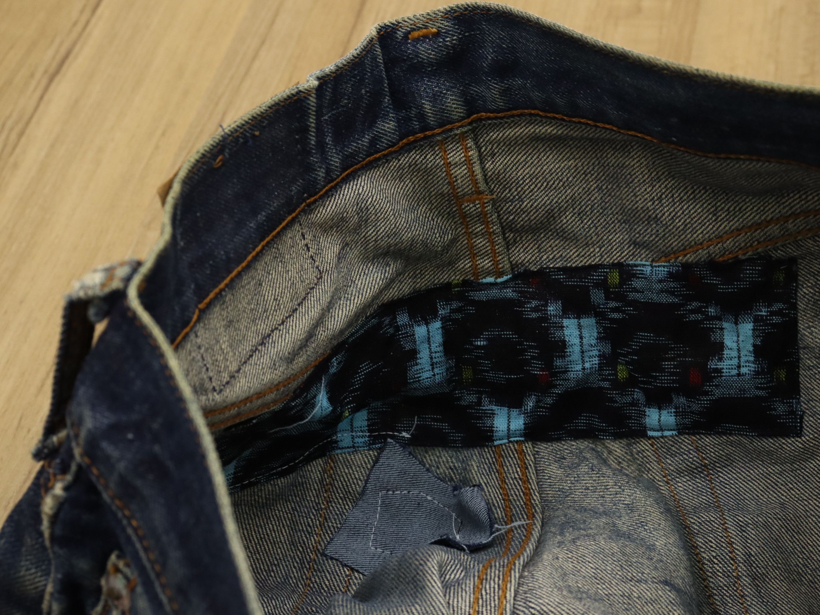 Levi's LVC 502-XX (Big E) 1992 Vtg. Selvedge Patchwork Destroyed Size US 30 / EU 46 - 19 Thumbnail