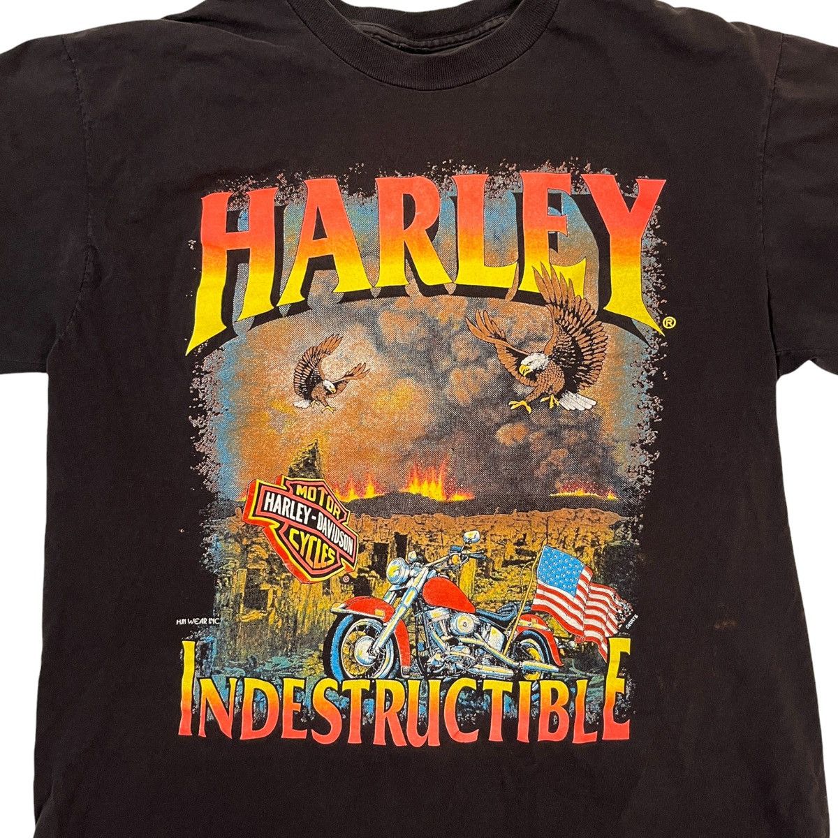 Harley Davidson × Vintage 90s Harley Davidson Indestructible Tee Size US L / EU 52-54 / 3 - 1 Thumbnail