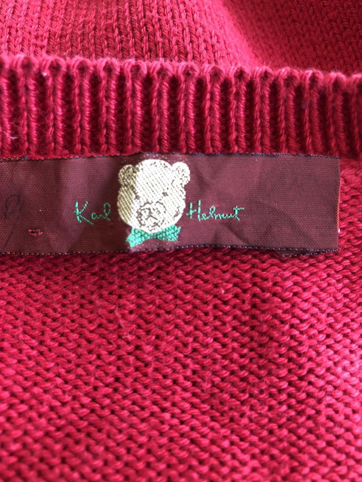 Karl Helmut GRAIL🔥90s Karl Helmut Bear "K" Logo Button Cardigan Sweater Size US L / EU 52-54 / 3 - 5 Thumbnail