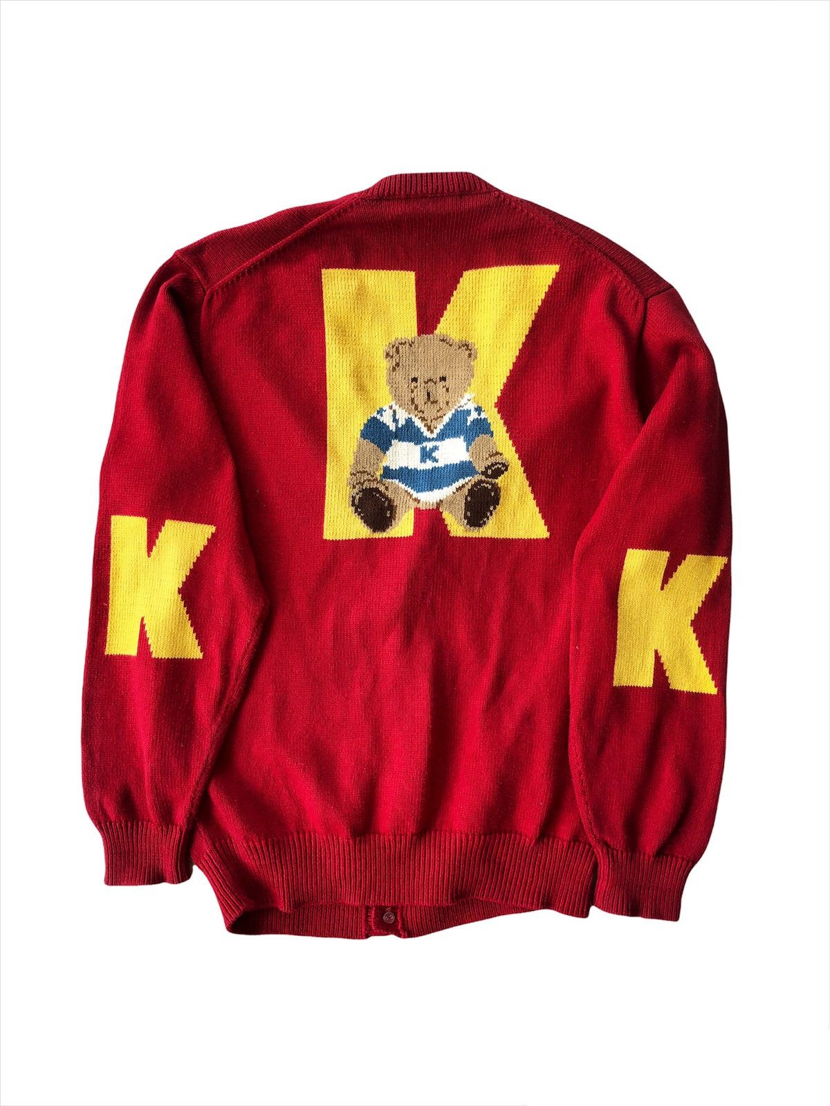 Karl Helmut GRAIL🔥90s Karl Helmut Bear "K" Logo Button Cardigan Sweater Size US L / EU 52-54 / 3 - 1 Thumbnail