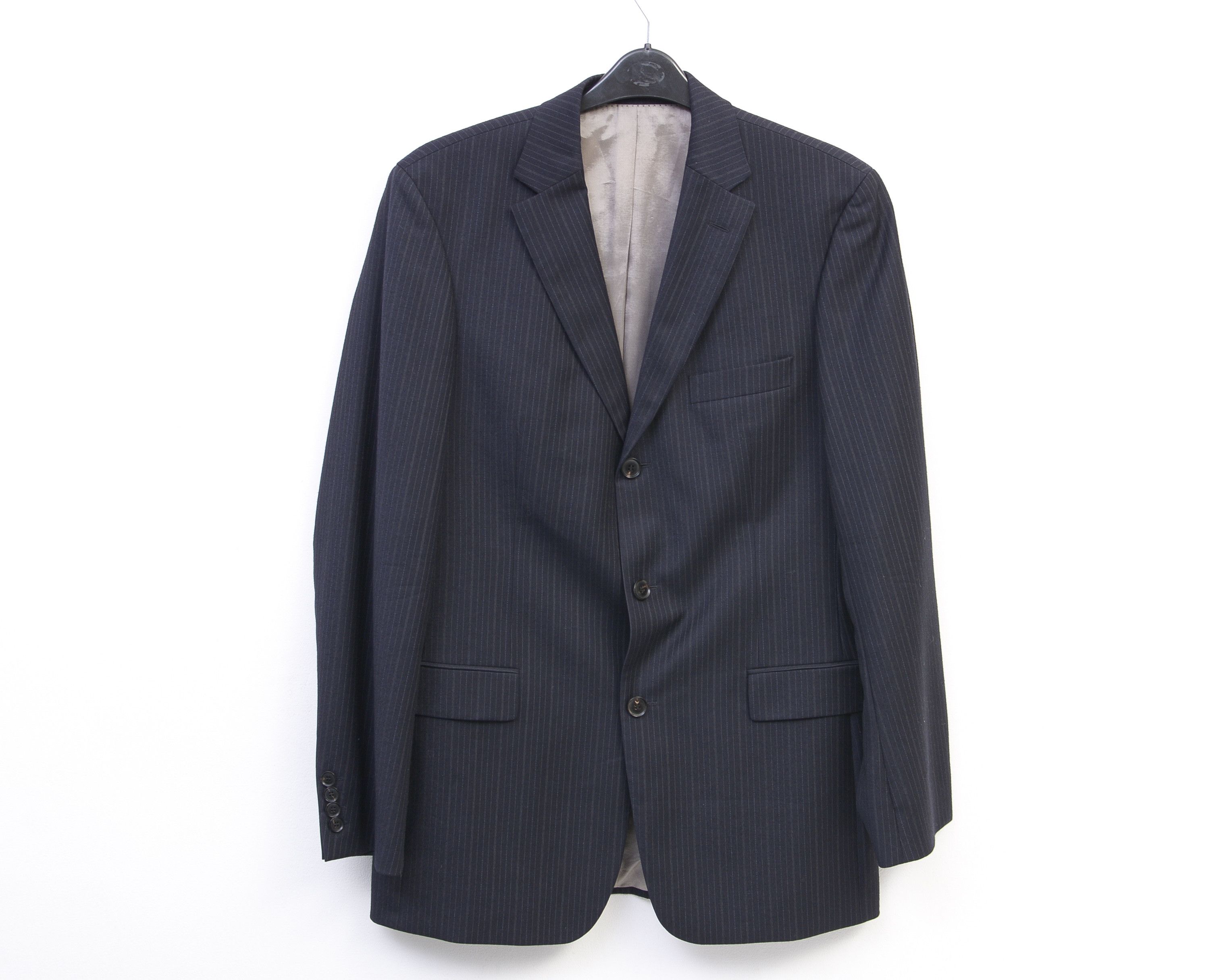 Hugo Boss Vegas Blazer Virgin Wool Coat Jacket Pinstriped EU 54 Size 44R - 1 Thumbnail