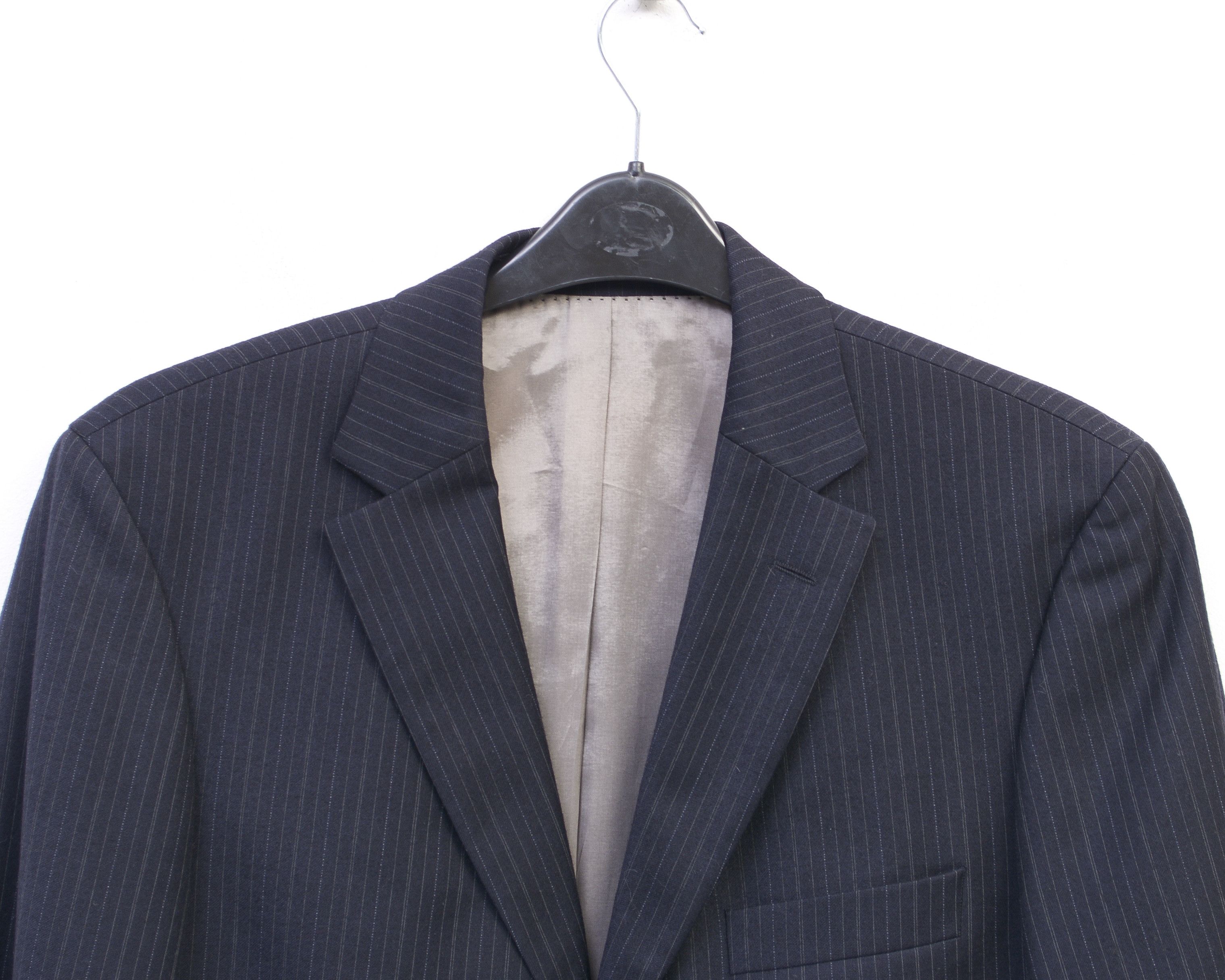 Hugo Boss Vegas Blazer Virgin Wool Coat Jacket Pinstriped EU 54 Size 44R - 3 Thumbnail