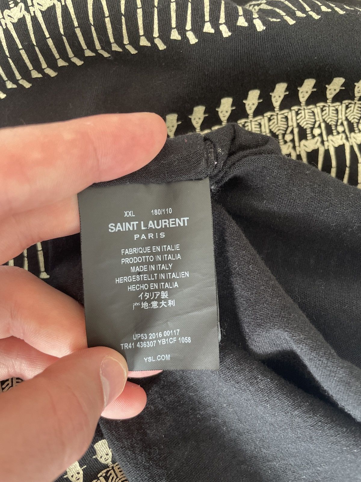 Saint Laurent Paris Saint Laurent FW 16 Skeleton Print Tee