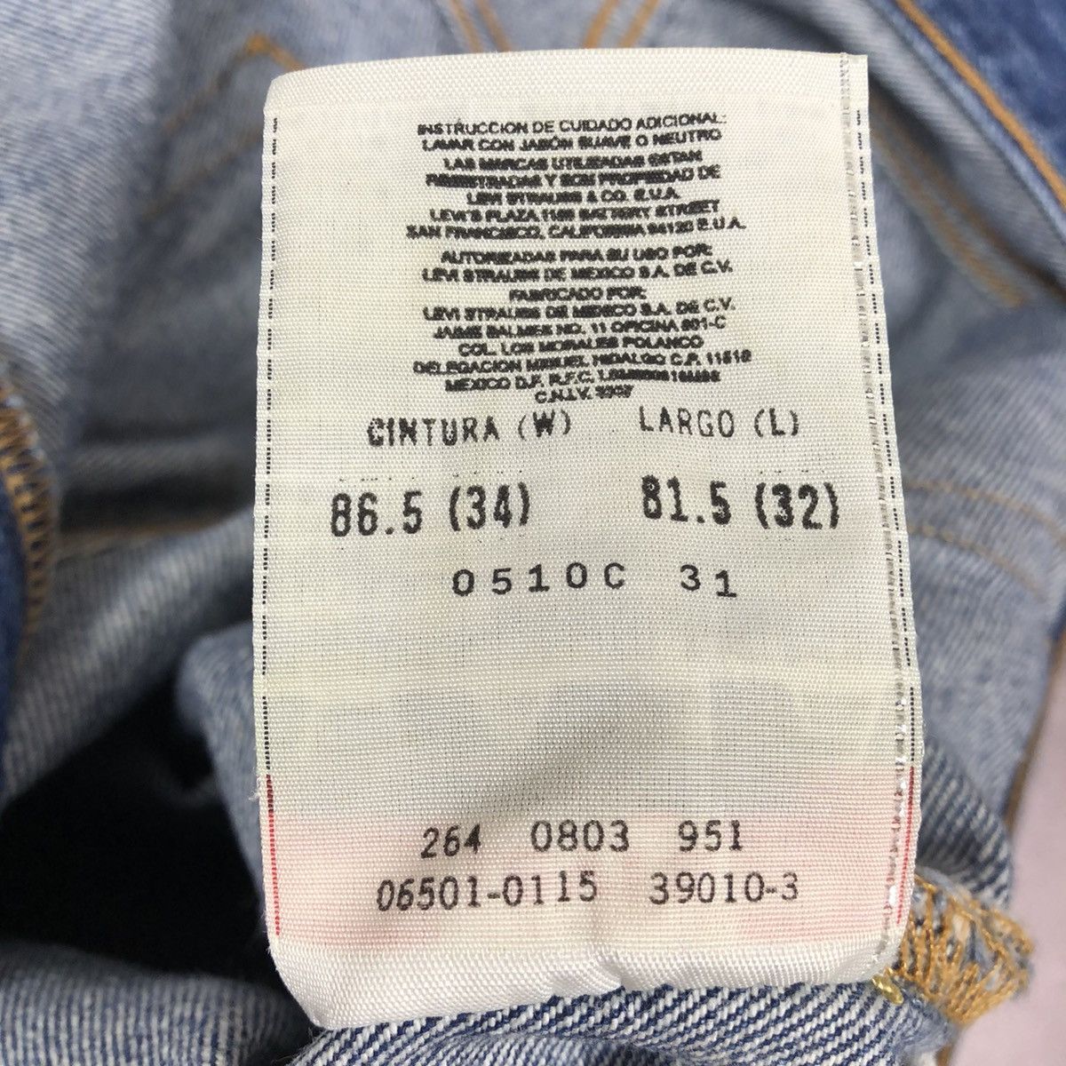 Levi's Vintage 90s Levi’s 34x32 Blue Jeans Made in Mexico Size US 34 / EU 50 - 9 Thumbnail