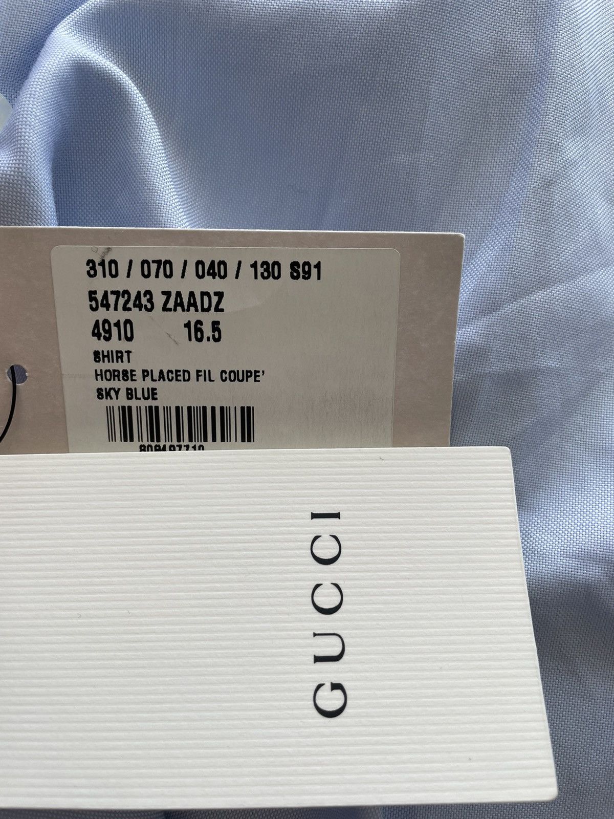 Gucci Limited Rare Super Runway Iconic Horse 🐎 Logo Sky Blue Shirt Size US L / EU 52-54 / 3 - 16 Thumbnail