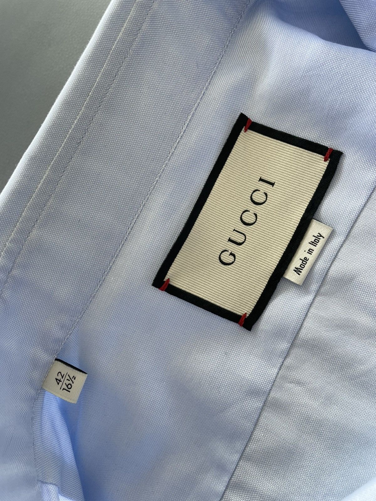 Gucci Limited Rare Super Runway Iconic Horse 🐎 Logo Sky Blue Shirt Size US L / EU 52-54 / 3 - 4 Thumbnail