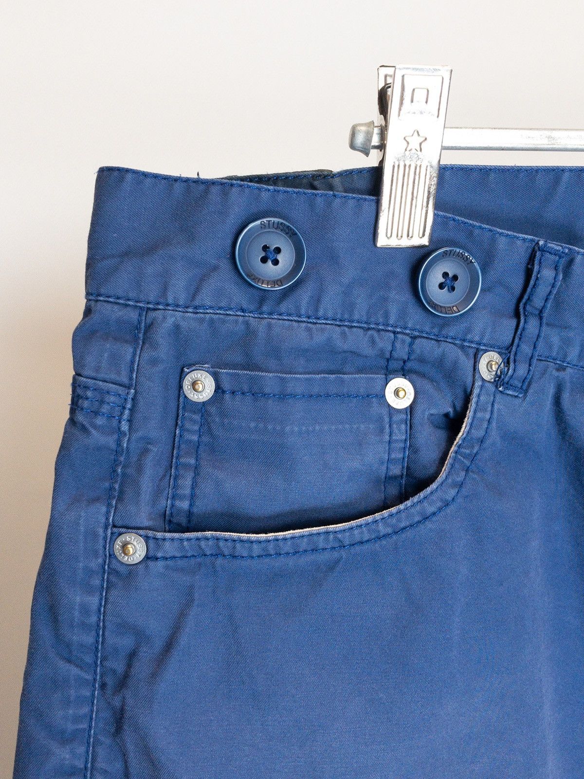 Stussy × Vintage Vintage Stussy Deluxe blue faded pant Size US 36 / EU 52 - 8 Thumbnail
