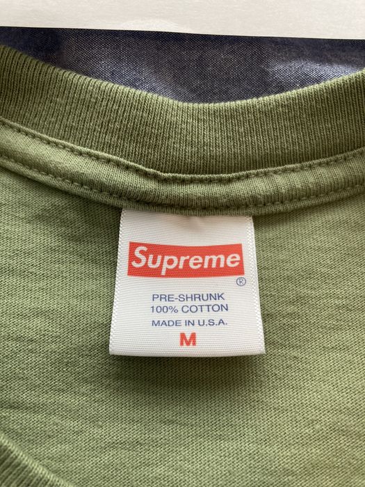 Supreme Supreme Classic Logo Tee Light Olive Size M - worn once