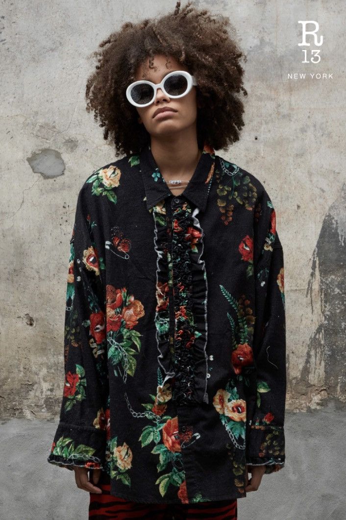 Drop neck Useless treasures tuxedo shirt. Small