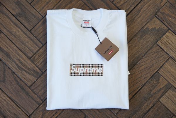 SUPREME X BURBERRY Box Logo Tee White