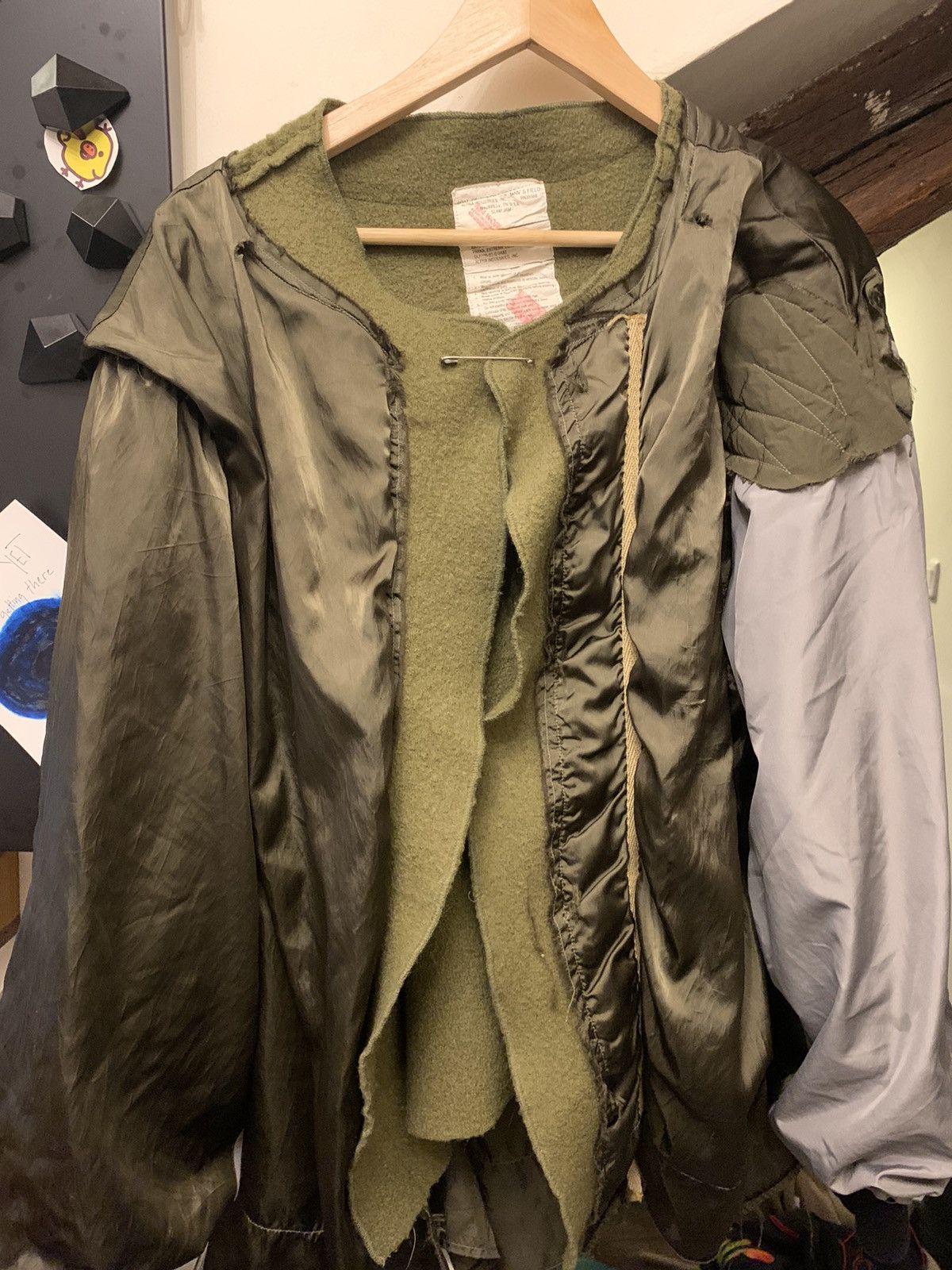 image of 424 On Fairfax x Alpha Industries 424 Military Reversible Destroyed Bomber , Kimono Jacket in Green