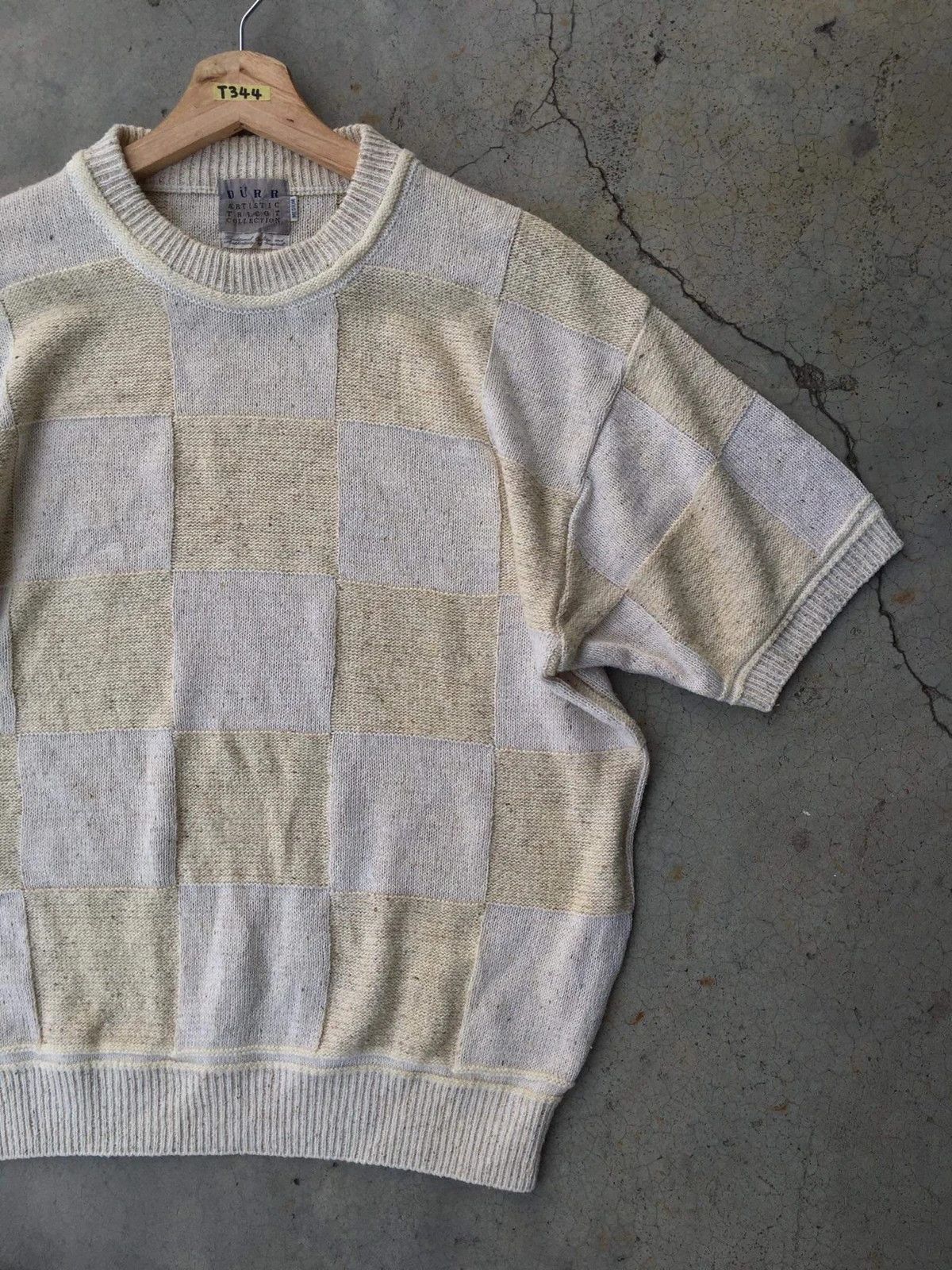 Aran Isles Knitwear × Vintage 📌Japanese DURR Pullover Knitting Box Design Size US M / EU 48-50 / 2 - 2 Thumbnail