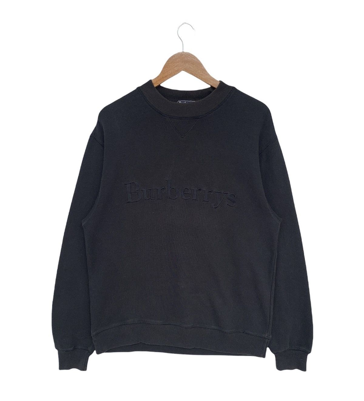 image of VTG 90's Burberrys Made In Usa Sweatshirt Spellout Embroidery, Men's (Size Large)