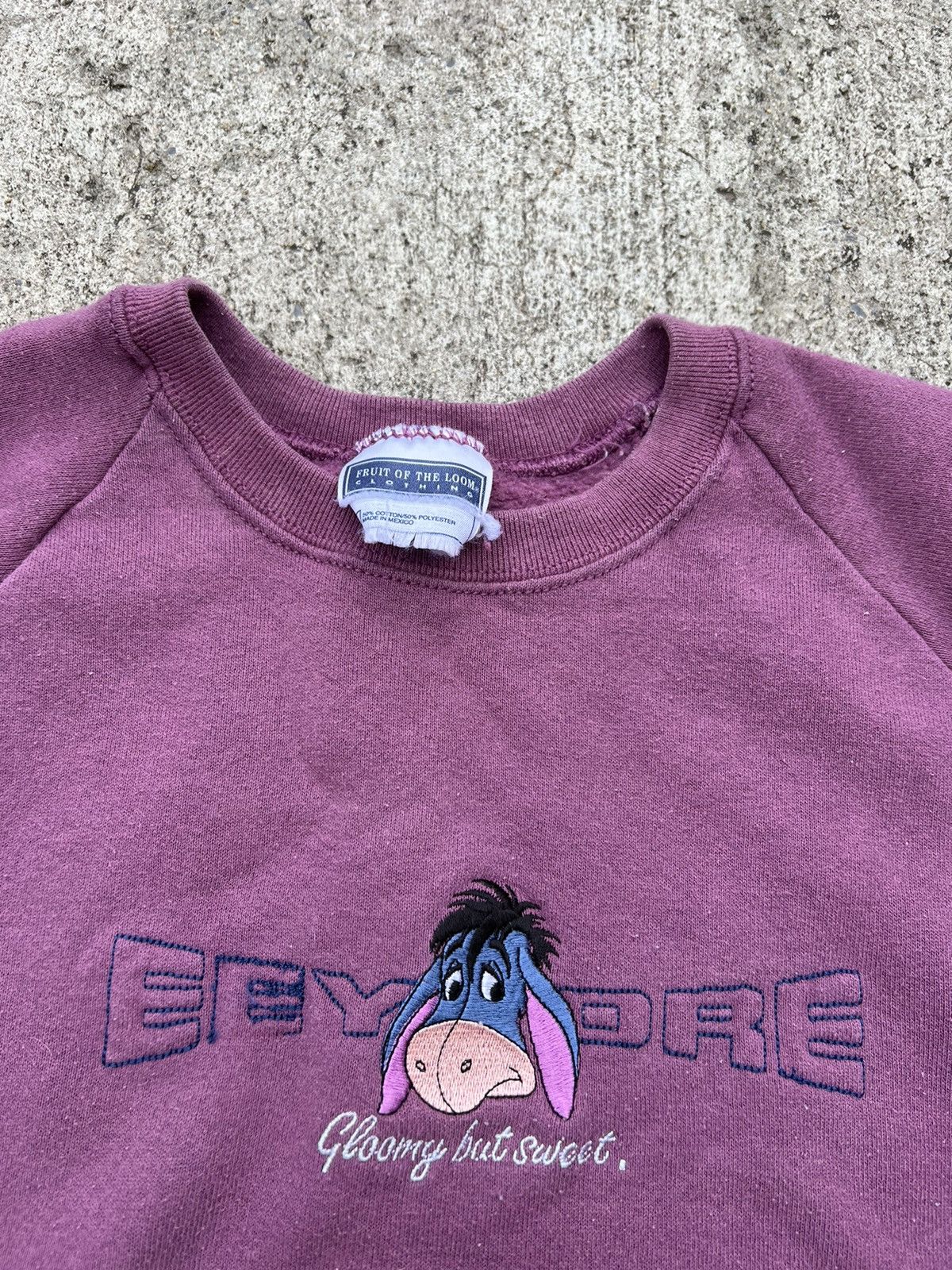 Disney × Vintage Vintage 90’s Eeyore Pooh Disney Embroidered Sweatshirt Size US M / EU 48-50 / 2 - 2 Thumbnail
