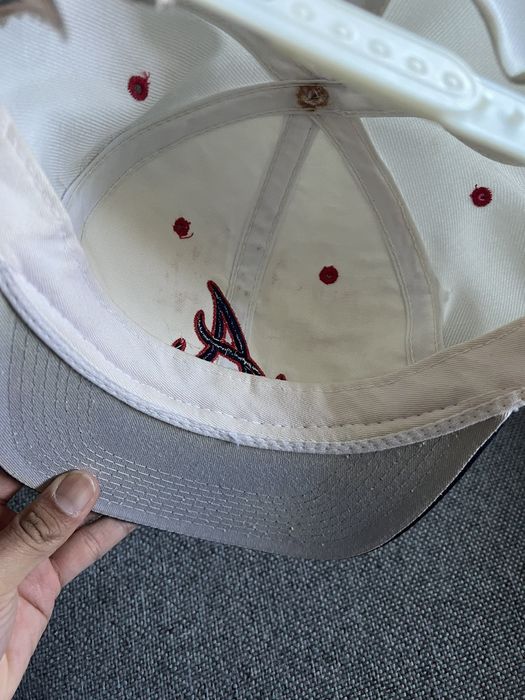 Atlanta Braves Shirt White Lower Case A Baseball jersey jacket hat VTG
