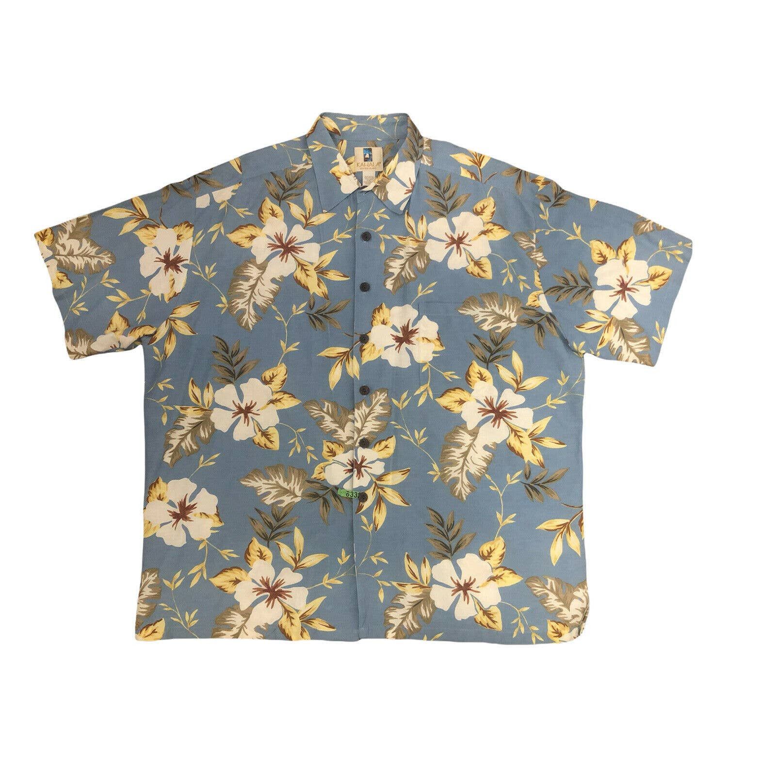 Other Kahala Floral Abstract Light Blue XXL Hawaiian Aloha Shirt | Grailed