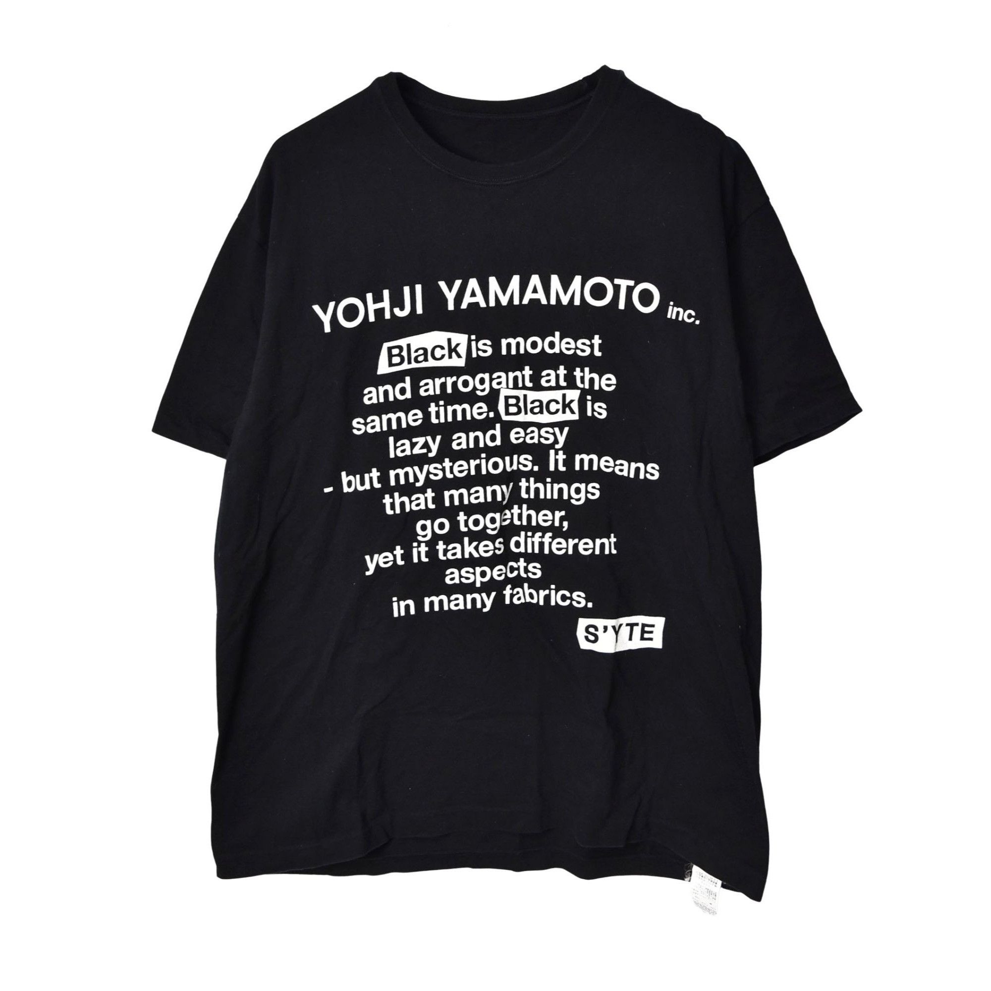 Yohji Yamamoto Yohji Yamamoto/lettered Graphic T-shirt/26621 - 699 67.3 ...