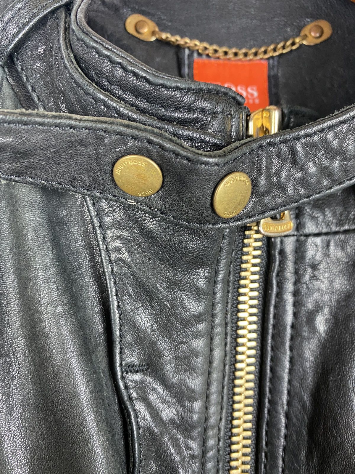 Hugo Boss Vintage Hugo Boss 100% Oiled Calf Leather Jacket Size US M / EU 48-50 / 2 - 9 Thumbnail