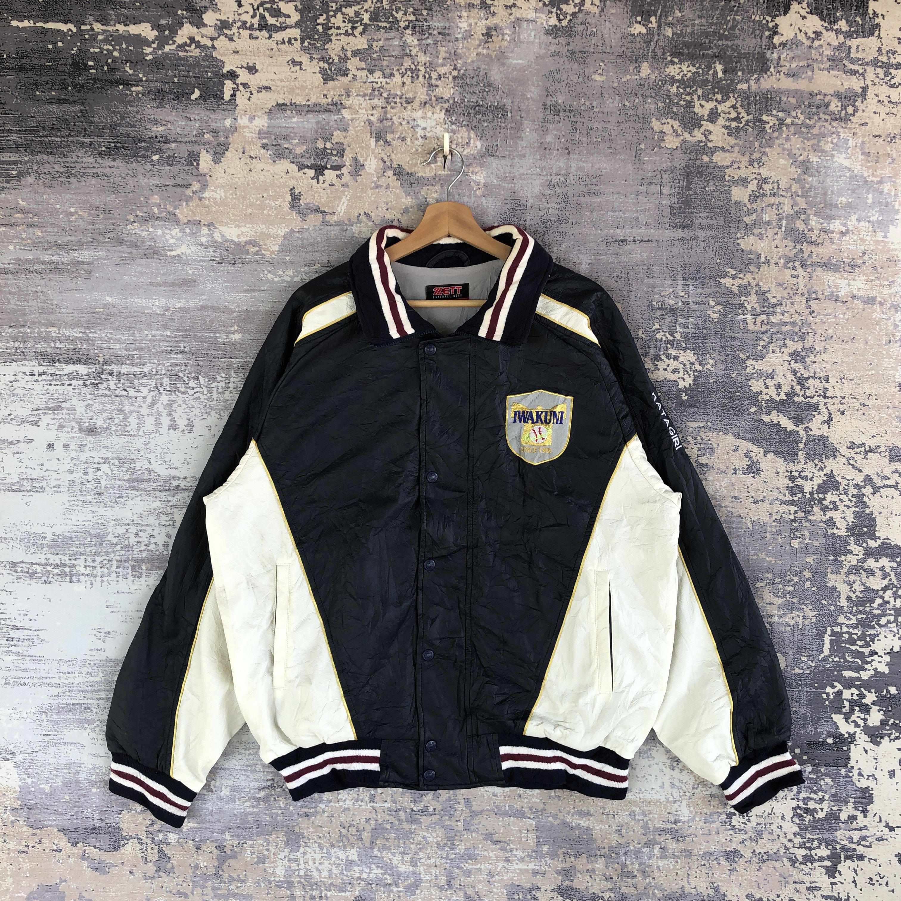 Japanese Brand × Vintage Vintage IWAKUNI Baseball Jacket Japanese Varsity Jacket Size US L / EU 52-54 / 3 - 1 Thumbnail