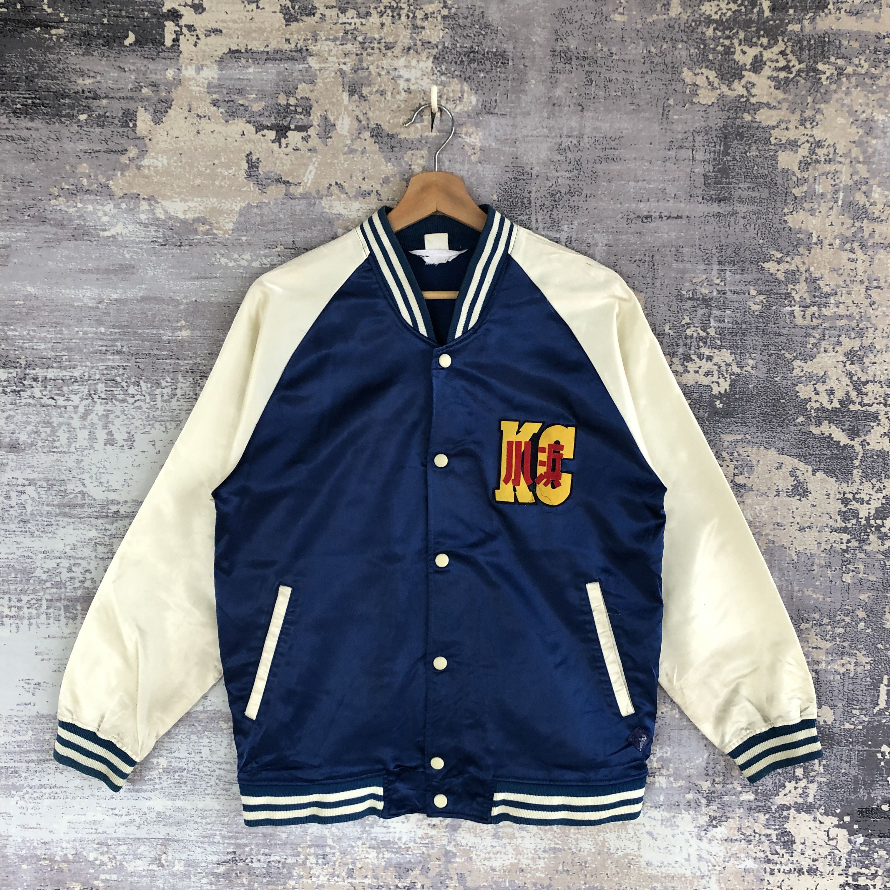 Japanese Brand × Vintage Vintage KC Baseball Jacket Japanese Satin Bomber Jackets Size US S / EU 44-46 / 1 - 1 Thumbnail
