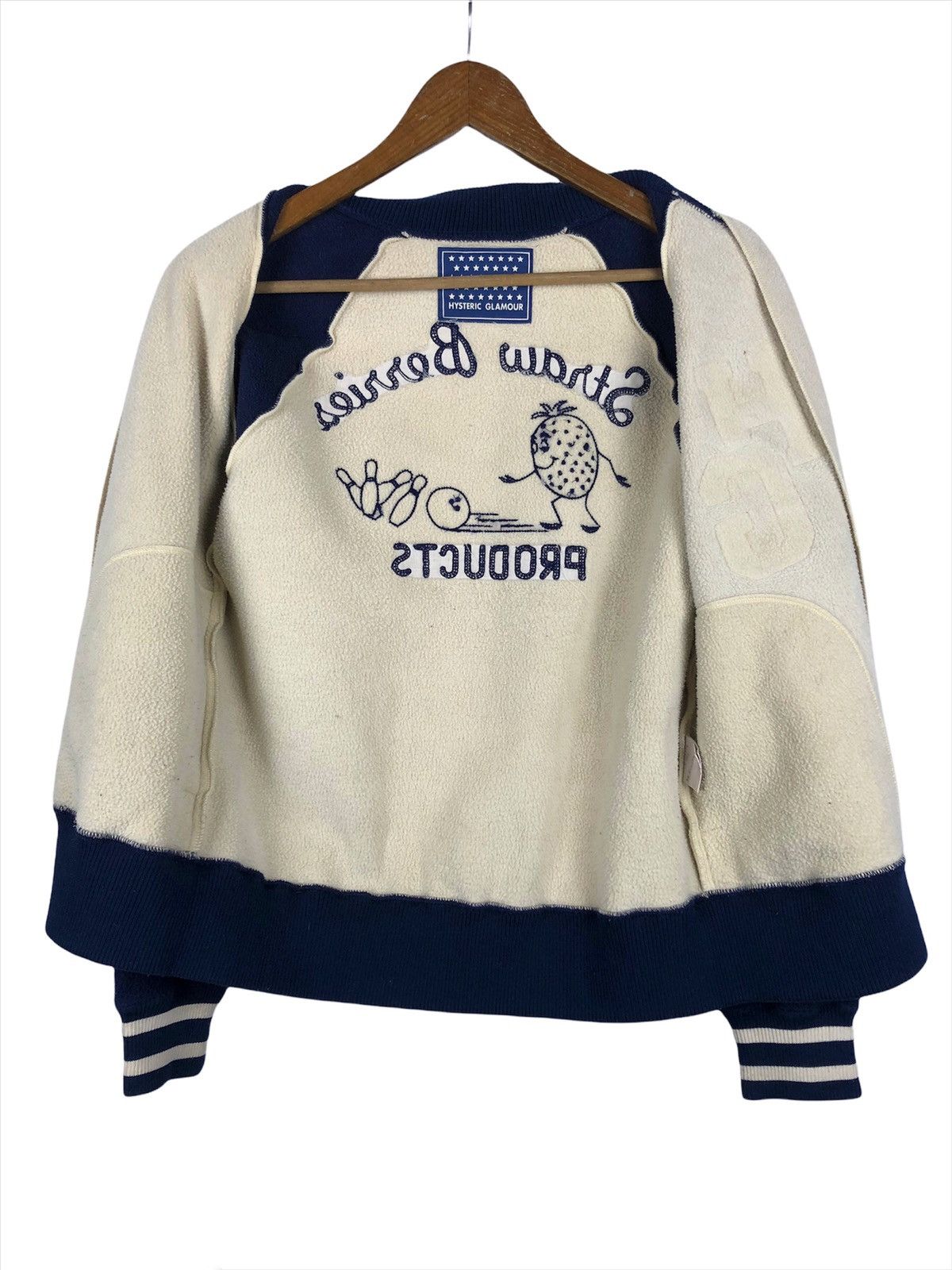 Hysteric Glamour DOPE 🔥Vintage 90s Hysteric Glamour Boa Varsity Jacket Size US S / EU 44-46 / 1 - 6 Thumbnail