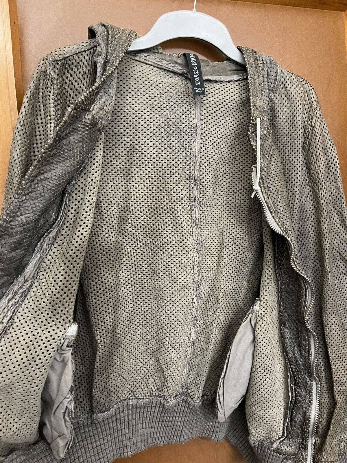 GIORGIO BRATO - Brushed Leather Hooded Jacket Giorgio Brato