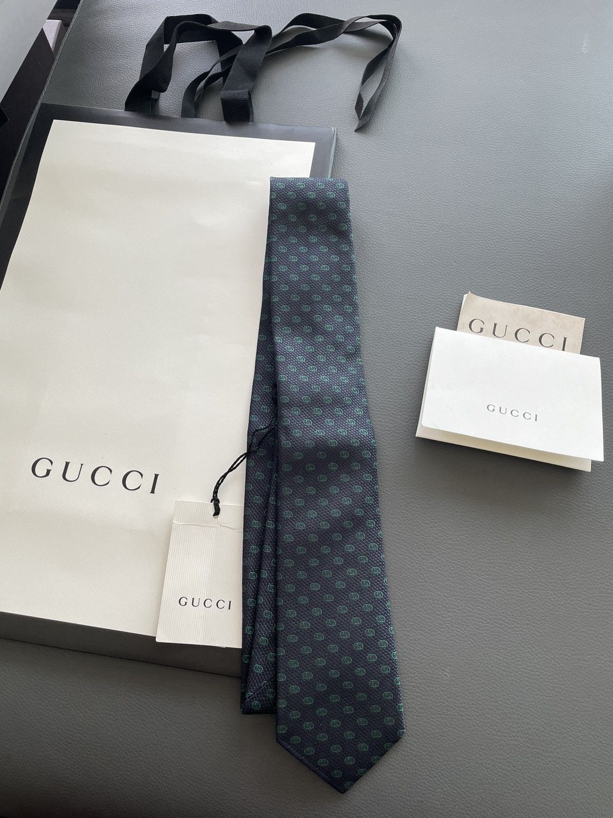 Gucci Gucci GG Logo Monogram Embroidery Tie Brand New Limited Size ONE SIZE - 9 Thumbnail