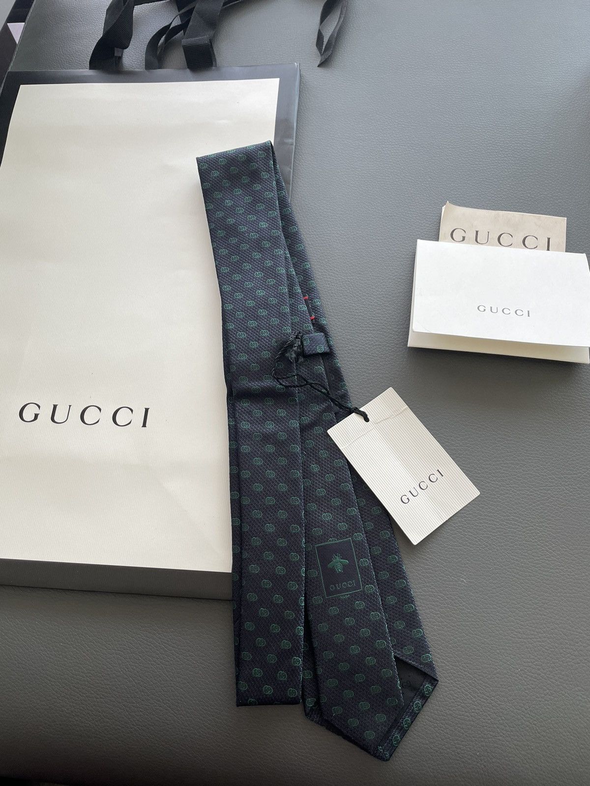 Gucci Gucci GG Logo Monogram Embroidery Tie Brand New Limited Size ONE SIZE - 10 Thumbnail