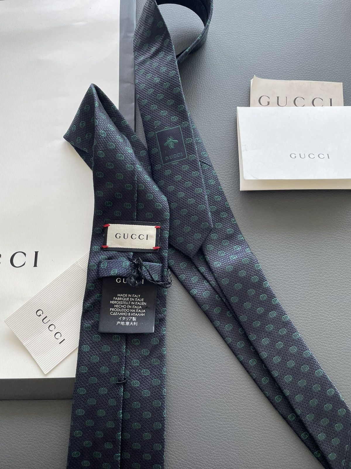 Gucci Gucci GG Logo Monogram Embroidery Tie Brand New Limited Size ONE SIZE - 5 Thumbnail
