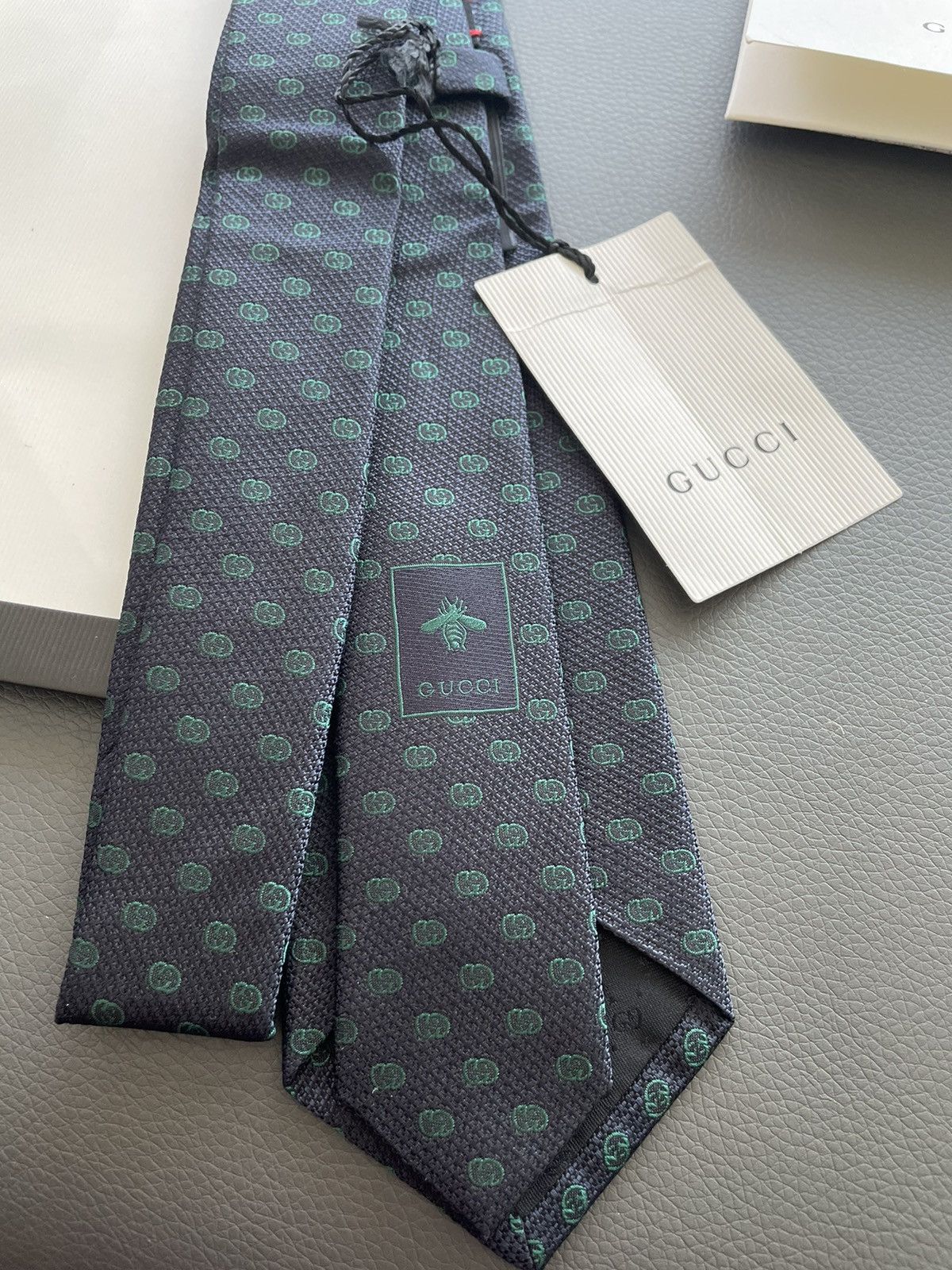 Gucci Gucci GG Logo Monogram Embroidery Tie Brand New Limited Size ONE SIZE - 11 Thumbnail