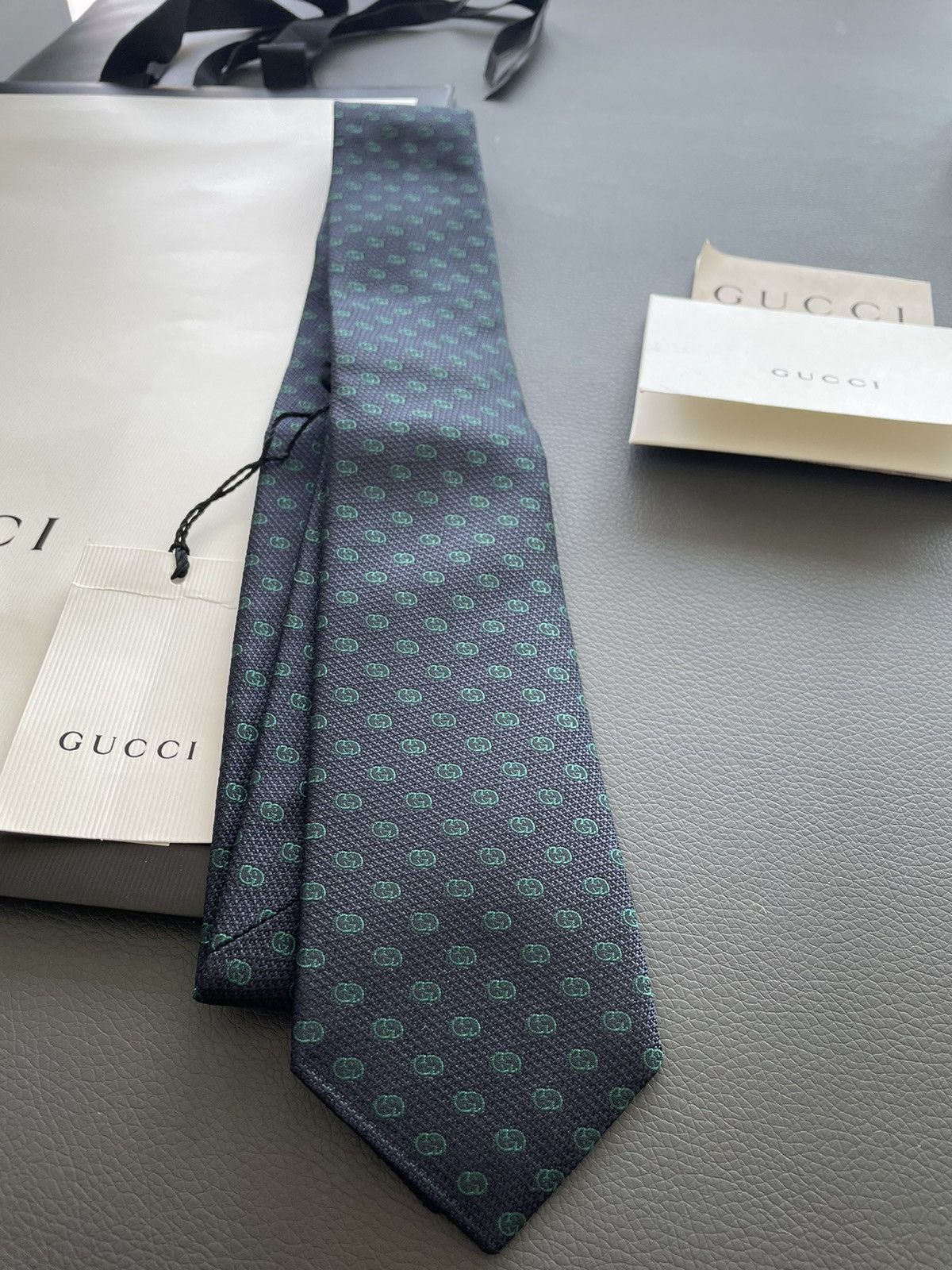 Gucci Gucci GG Logo Monogram Embroidery Tie Brand New Limited Size ONE SIZE - 1 Thumbnail
