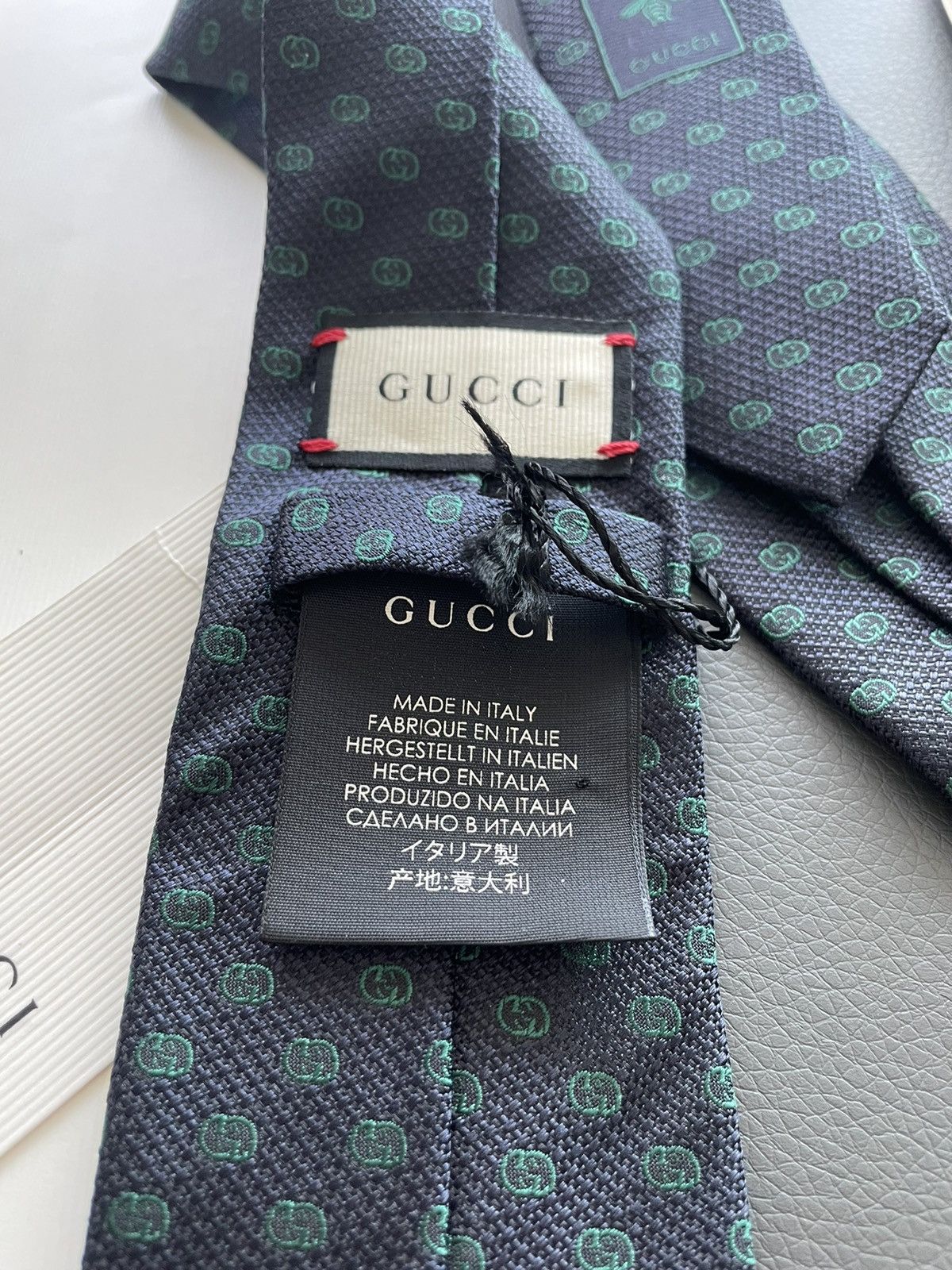 Gucci Gucci GG Logo Monogram Embroidery Tie Brand New Limited Size ONE SIZE - 4 Thumbnail