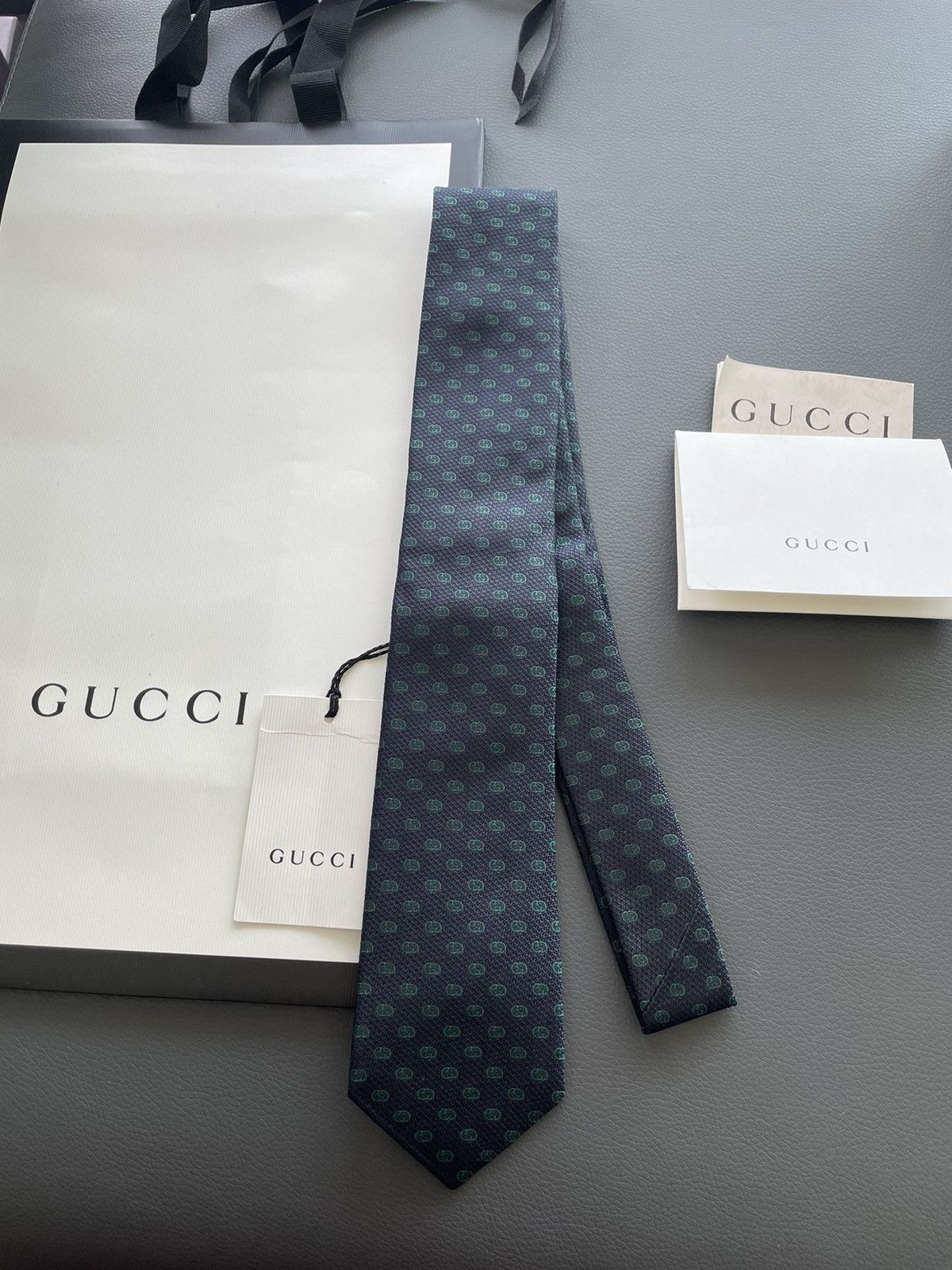 Gucci Gucci GG Logo Monogram Embroidery Tie Brand New Limited Size ONE SIZE - 12 Thumbnail