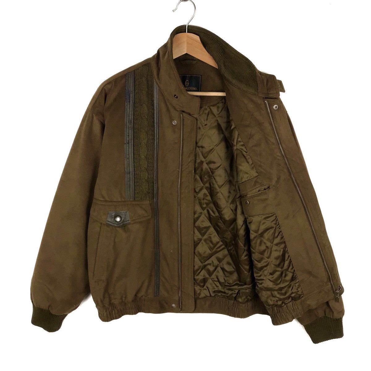Gianni Valentino × Valentino × Vintage Vintage Brown Gianni Valentino Bomber Jacket Size US L / EU 52-54 / 3 - 2 Thumbnail