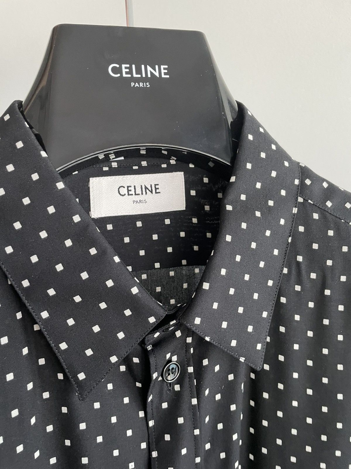 Celine × Hedi Slimane Rare BrandNew Hedi Runway Iconic Viscose Square Print Shirt Size US M / EU 48-50 / 2 - 3 Thumbnail