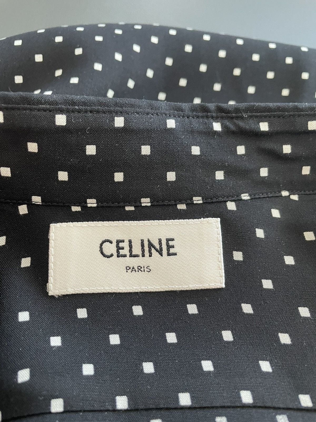 Celine × Hedi Slimane Rare BrandNew Hedi Runway Iconic Viscose Square Print Shirt Size US M / EU 48-50 / 2 - 4 Thumbnail
