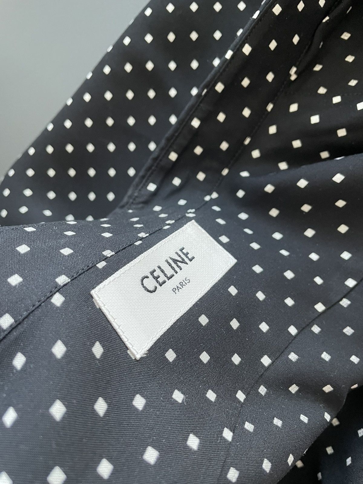 Celine × Hedi Slimane Rare BrandNew Hedi Runway Iconic Viscose Square Print Shirt Size US M / EU 48-50 / 2 - 9 Thumbnail