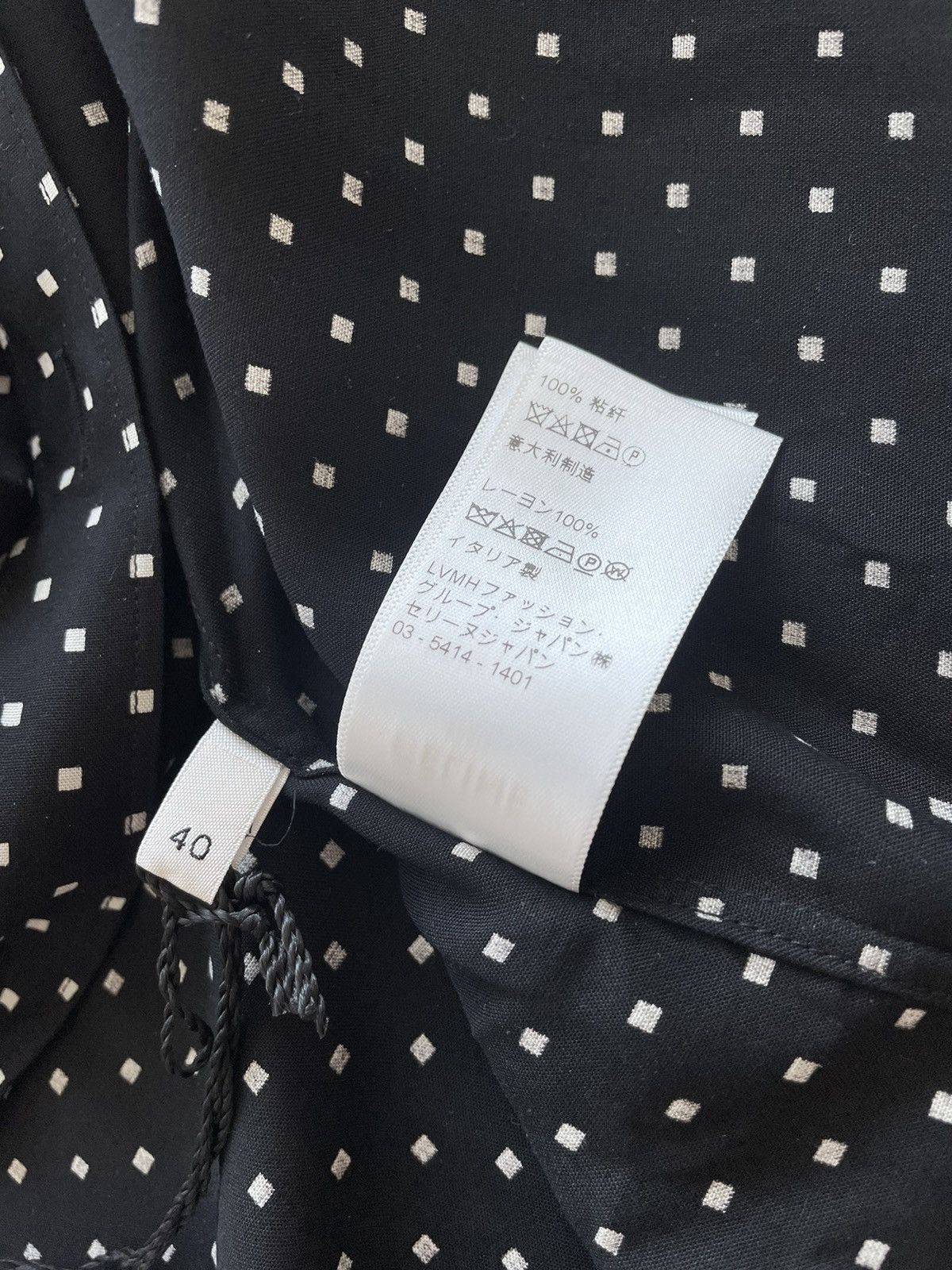 Celine × Hedi Slimane Rare BrandNew Hedi Runway Iconic Viscose Square Print Shirt Size US M / EU 48-50 / 2 - 7 Thumbnail