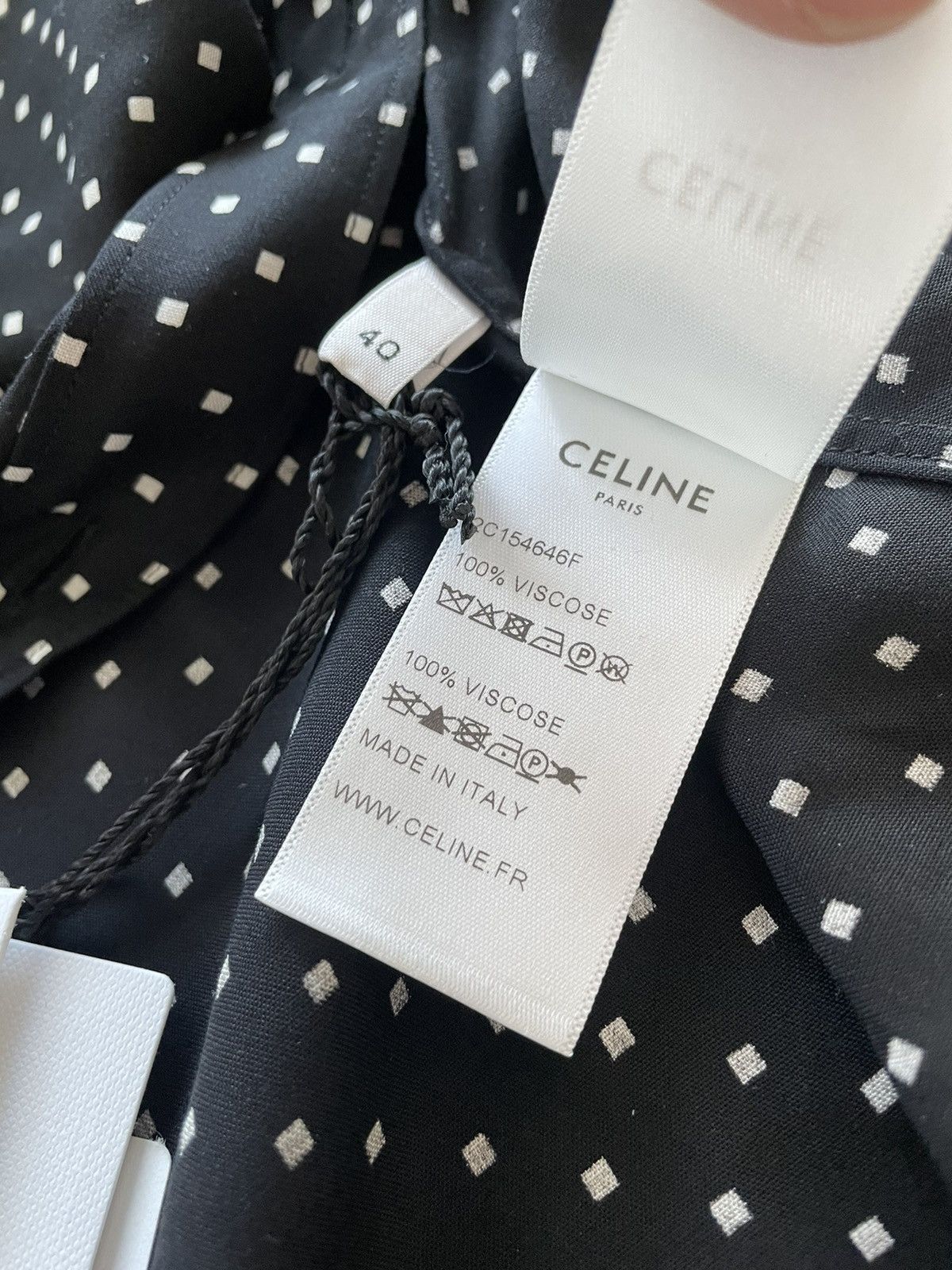 Celine × Hedi Slimane Rare BrandNew Hedi Runway Iconic Viscose Square Print Shirt Size US M / EU 48-50 / 2 - 6 Thumbnail
