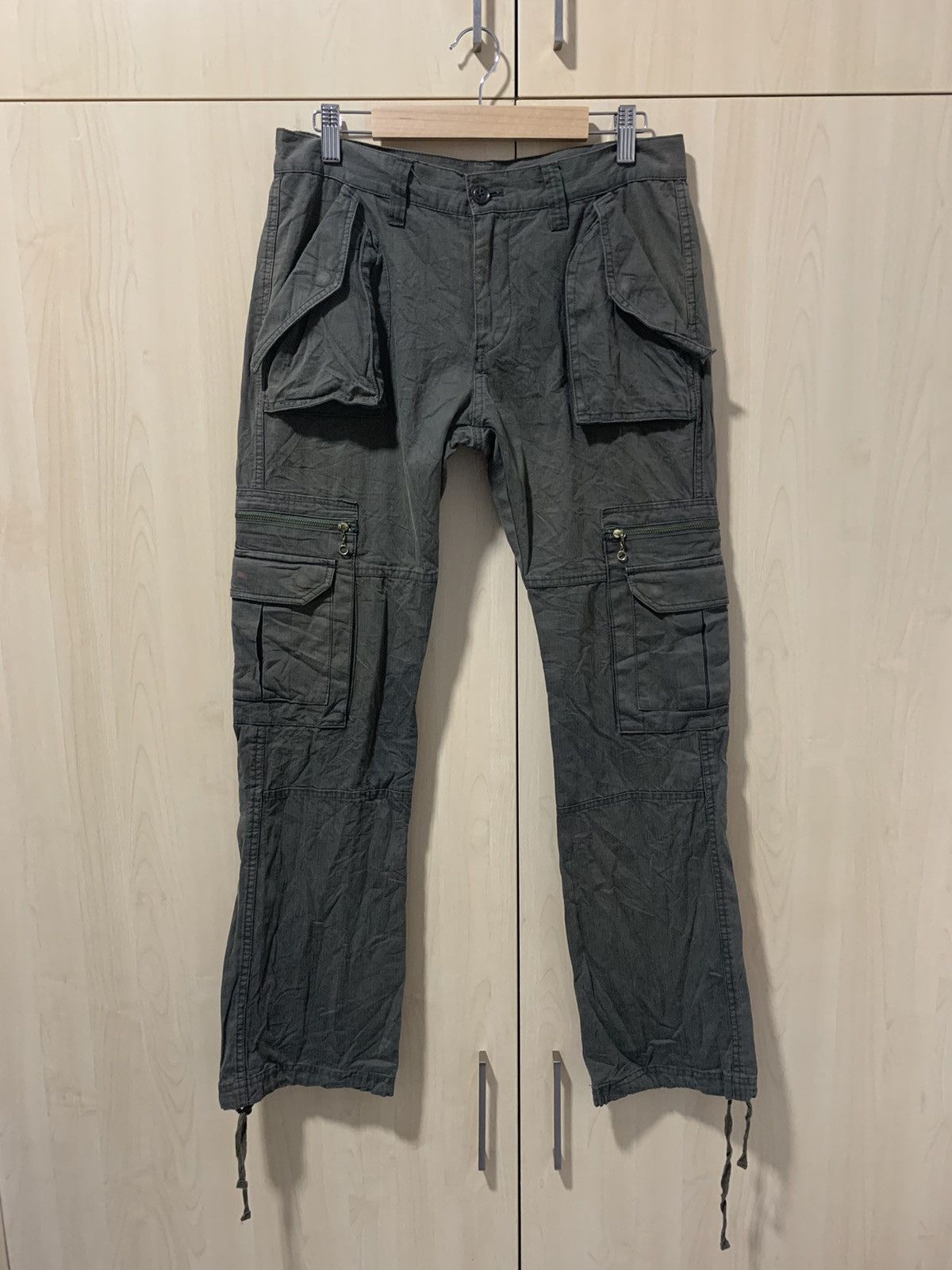 Japanese Brand × Takeo Kikuchi Takeo Kikuchi cargo drawstring tactical multipocket pant Size US 31 - 1 Thumbnail