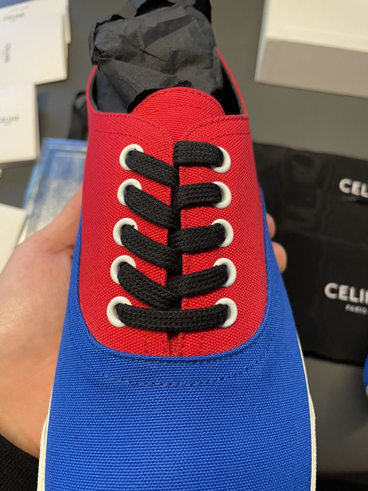 Celine × Hedi Slimane Runway Celine Hedi Slimane Low Top Sneakers Brand NEW Size US 12 / EU 45 - 18 Thumbnail