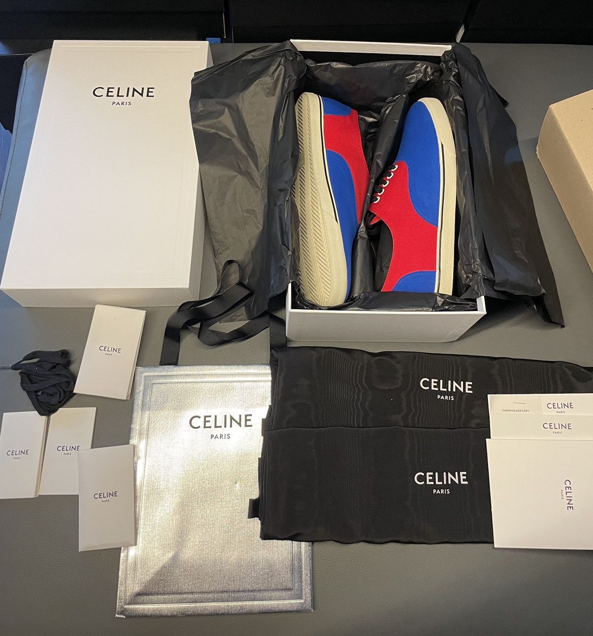 Celine × Hedi Slimane Runway Celine Hedi Slimane Low Top Sneakers Brand NEW Size US 12 / EU 45 - 6 Thumbnail