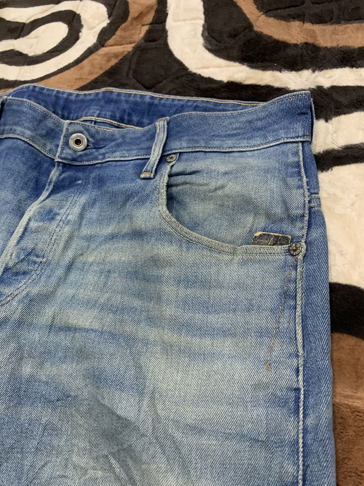 G-Star × Japanese Brand G STAR RAW Vintage Denim 3D Arc Slim Cleg Rider Biker Jeans Size US 34 / EU 50 - 7 Thumbnail