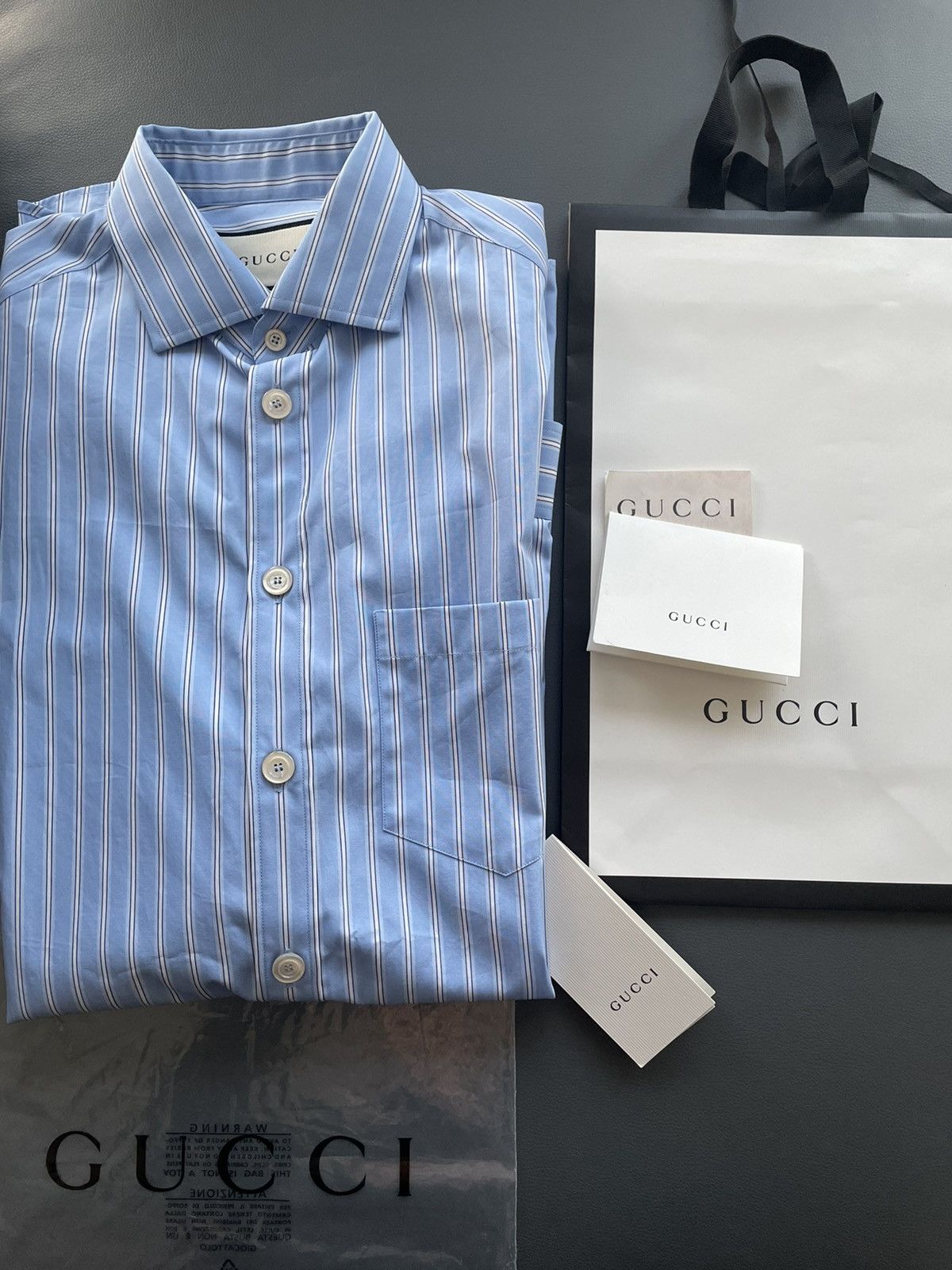Gucci Limited Edition New SuperRunway Oversized Logo Striped Shirt Size US L / EU 52-54 / 3 - 11 Thumbnail